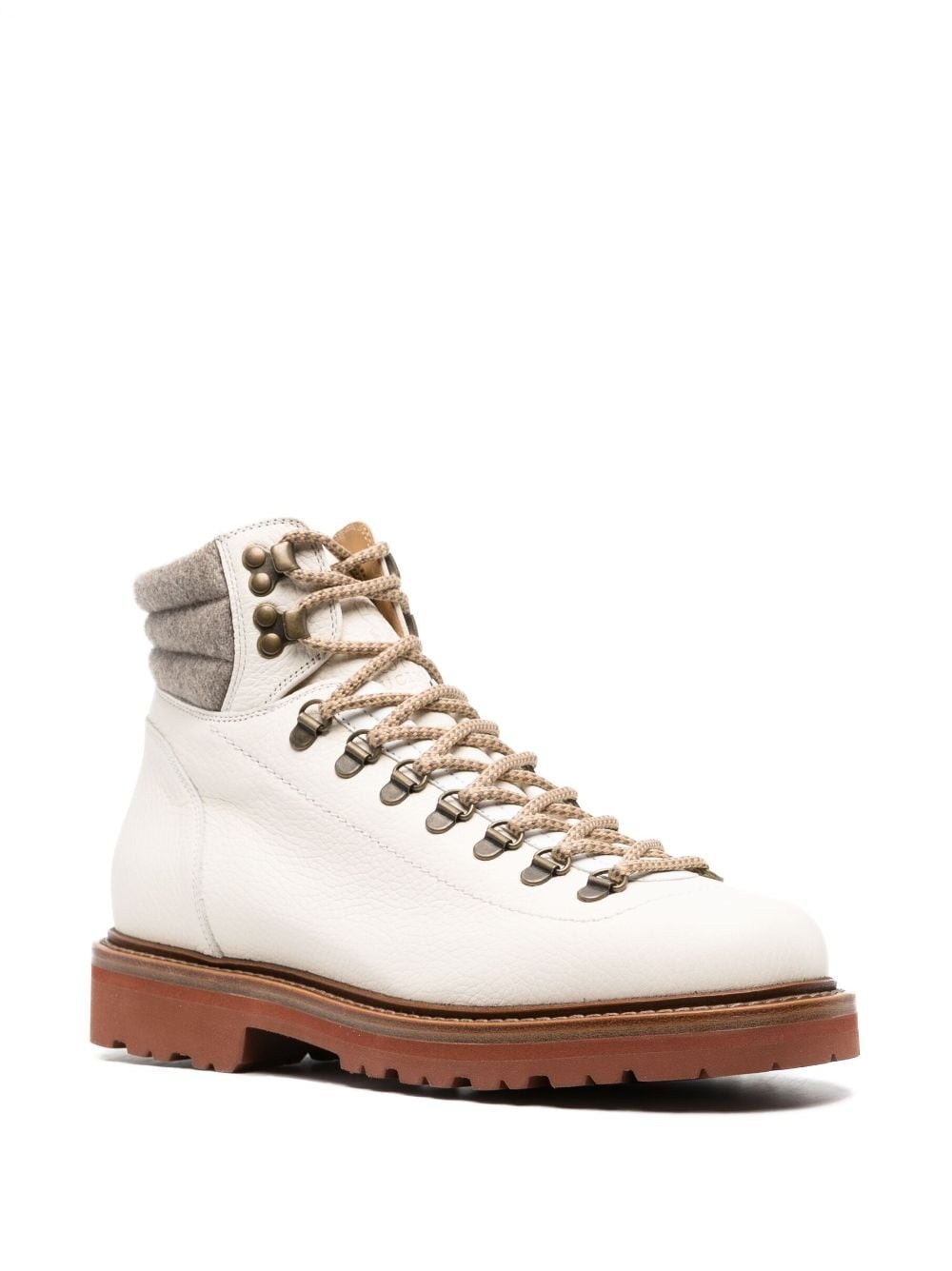 lace-up leather hiking boots - 2
