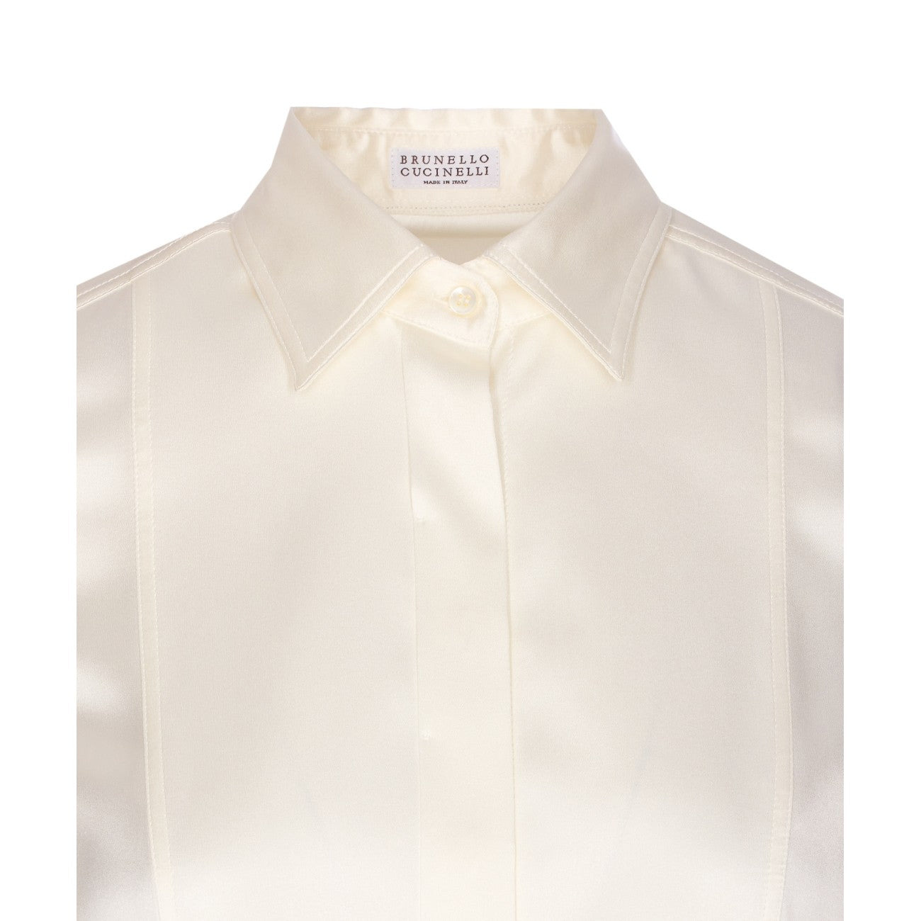 Brunello Cucinelli Women Shirt Satin Stretch With Monile - 4