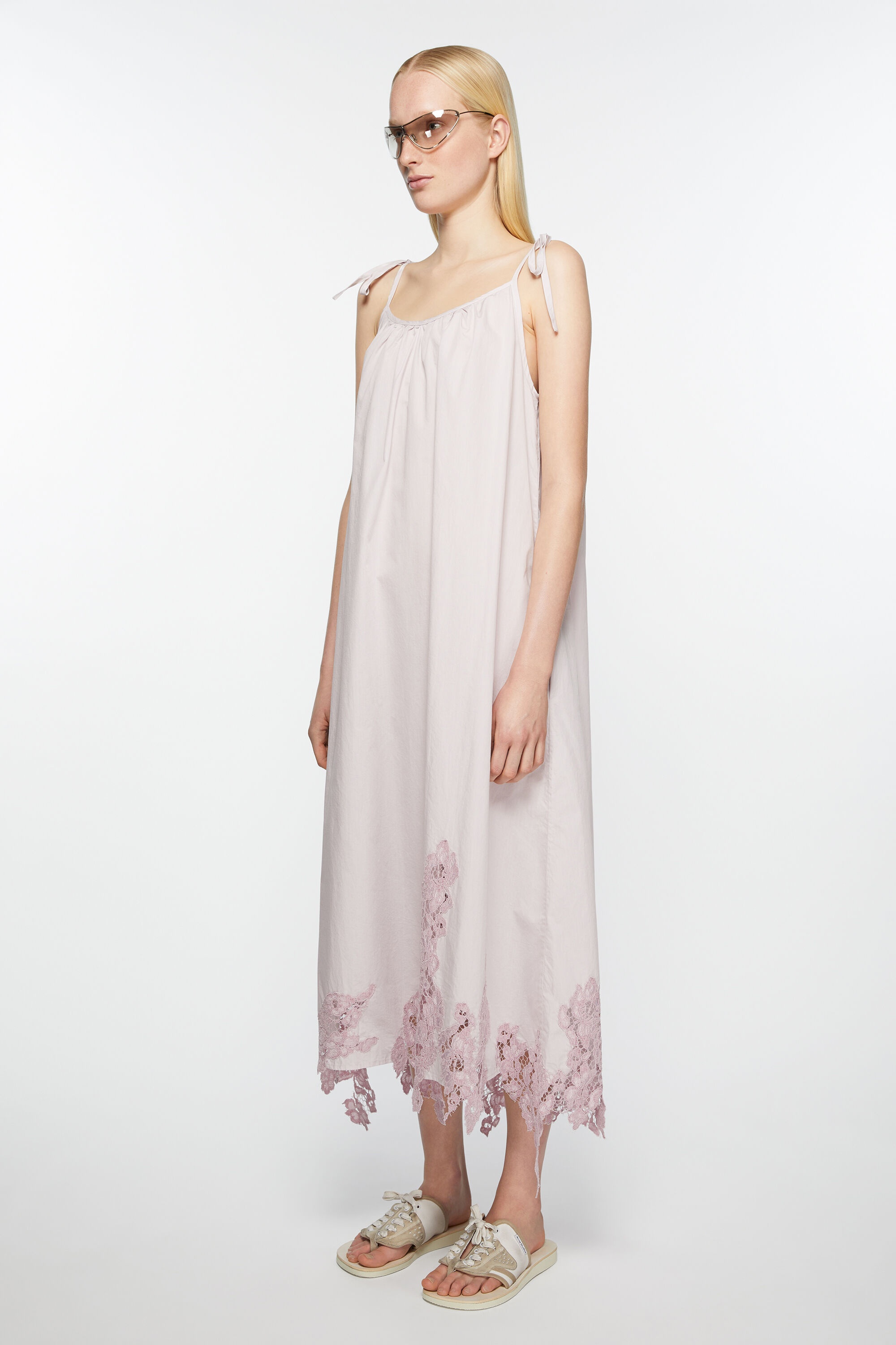 Strap lace dress - Light lilac purple - 3