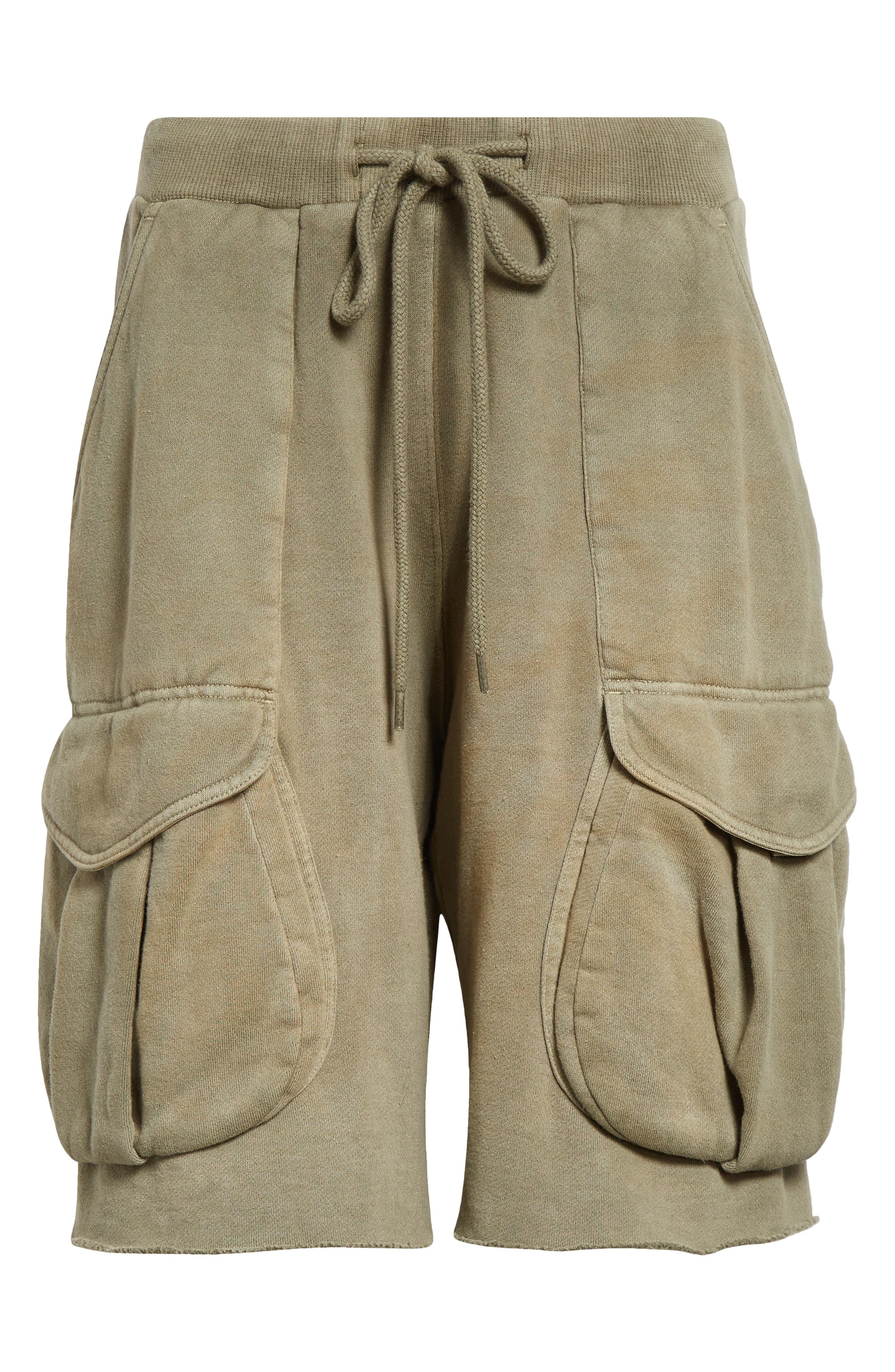 R13 Relaxed Mulitpocket Sweat Shorts in Faded Olive at Nordstrom - 6