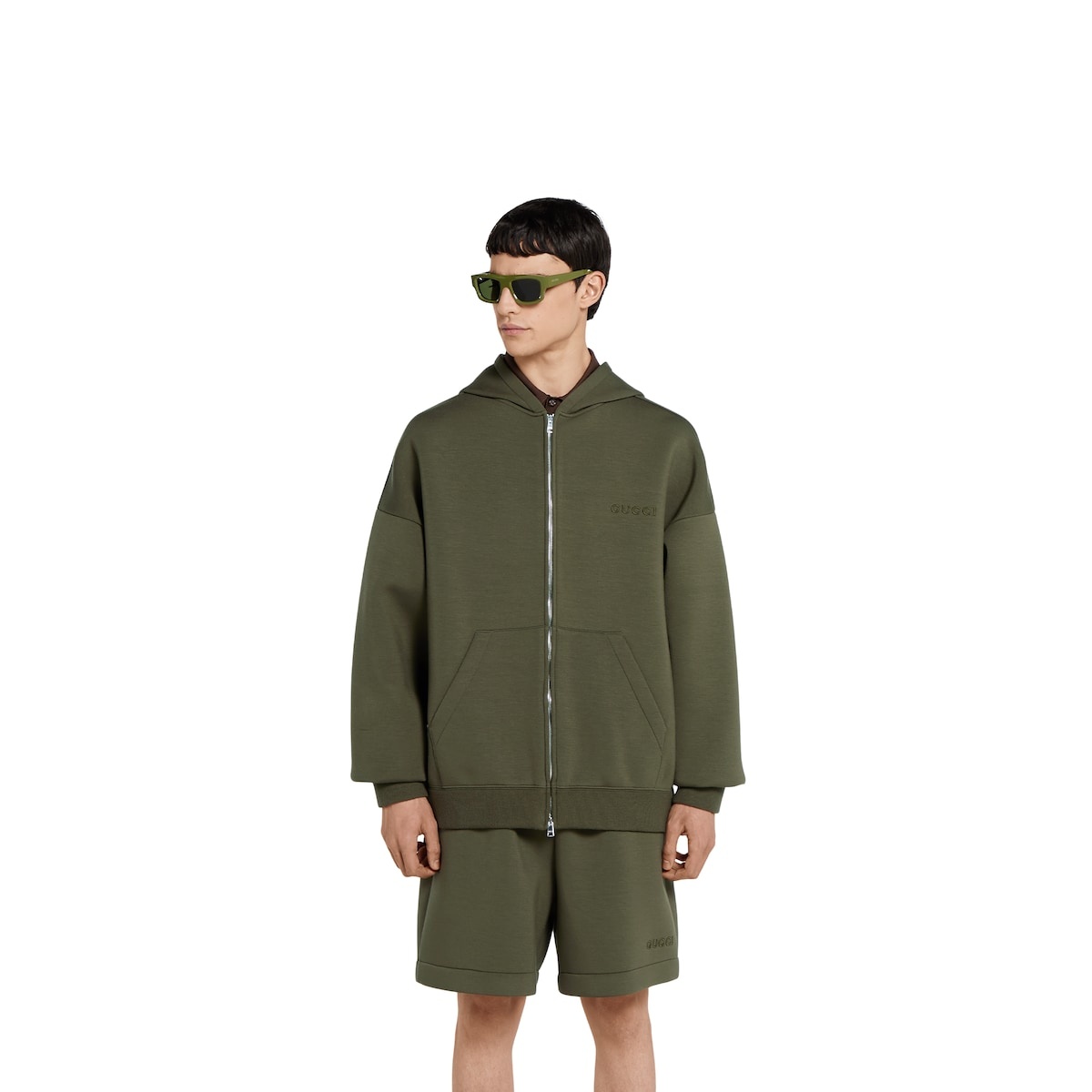 Embroidered hooded jersey sweatshirt - 3