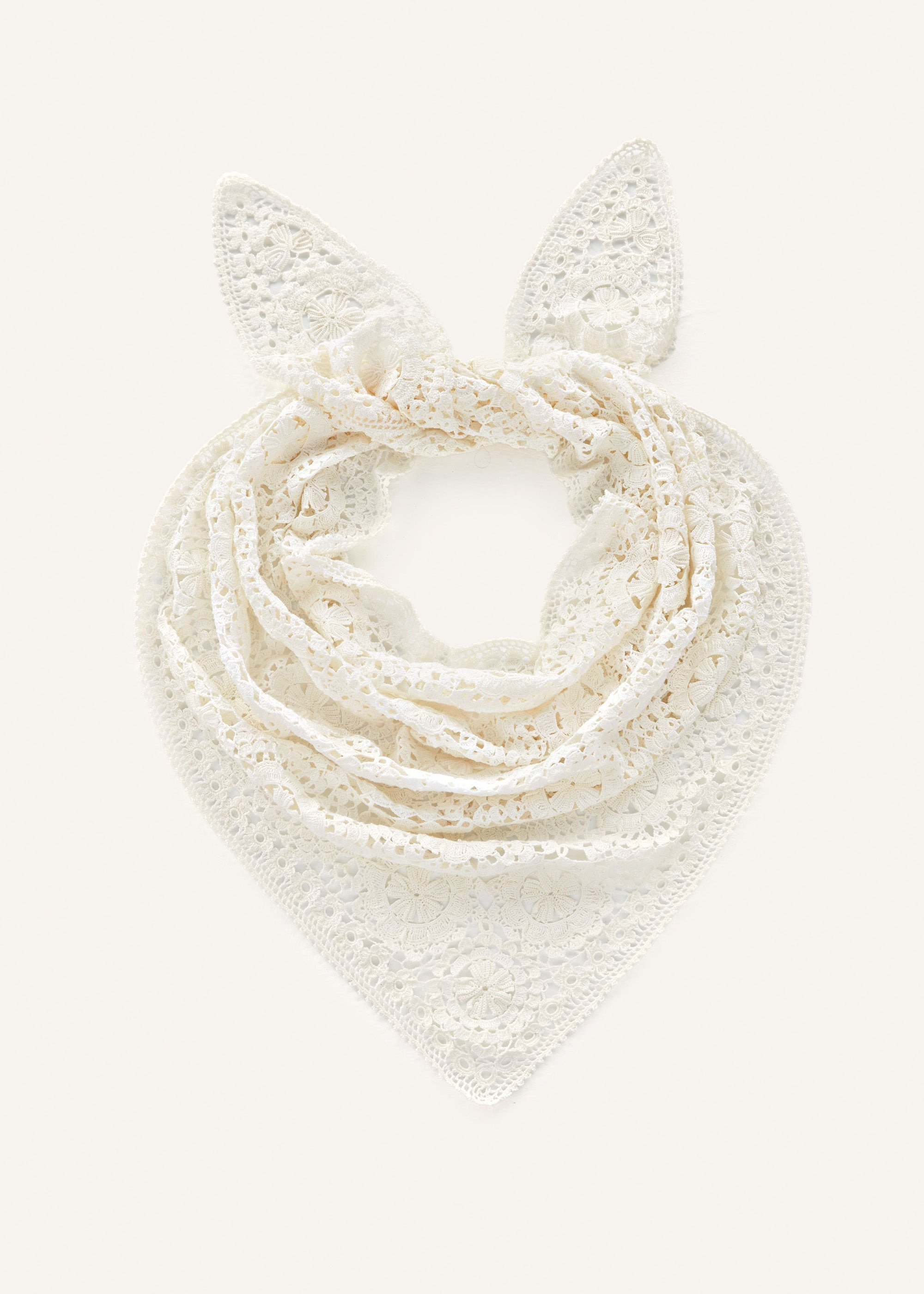 Crochet scarf in cream - 1