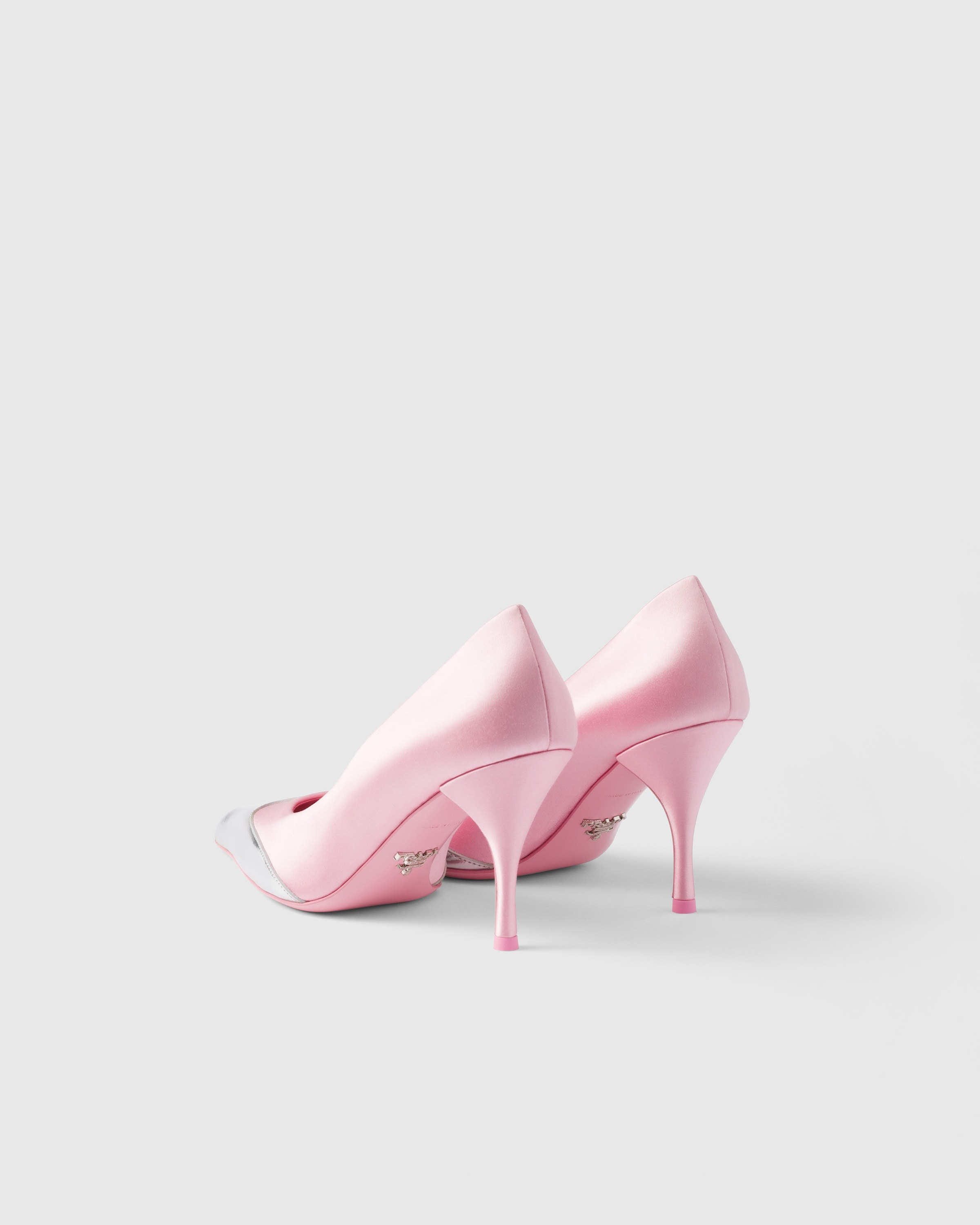 Satin and metallic leather pumps - 4