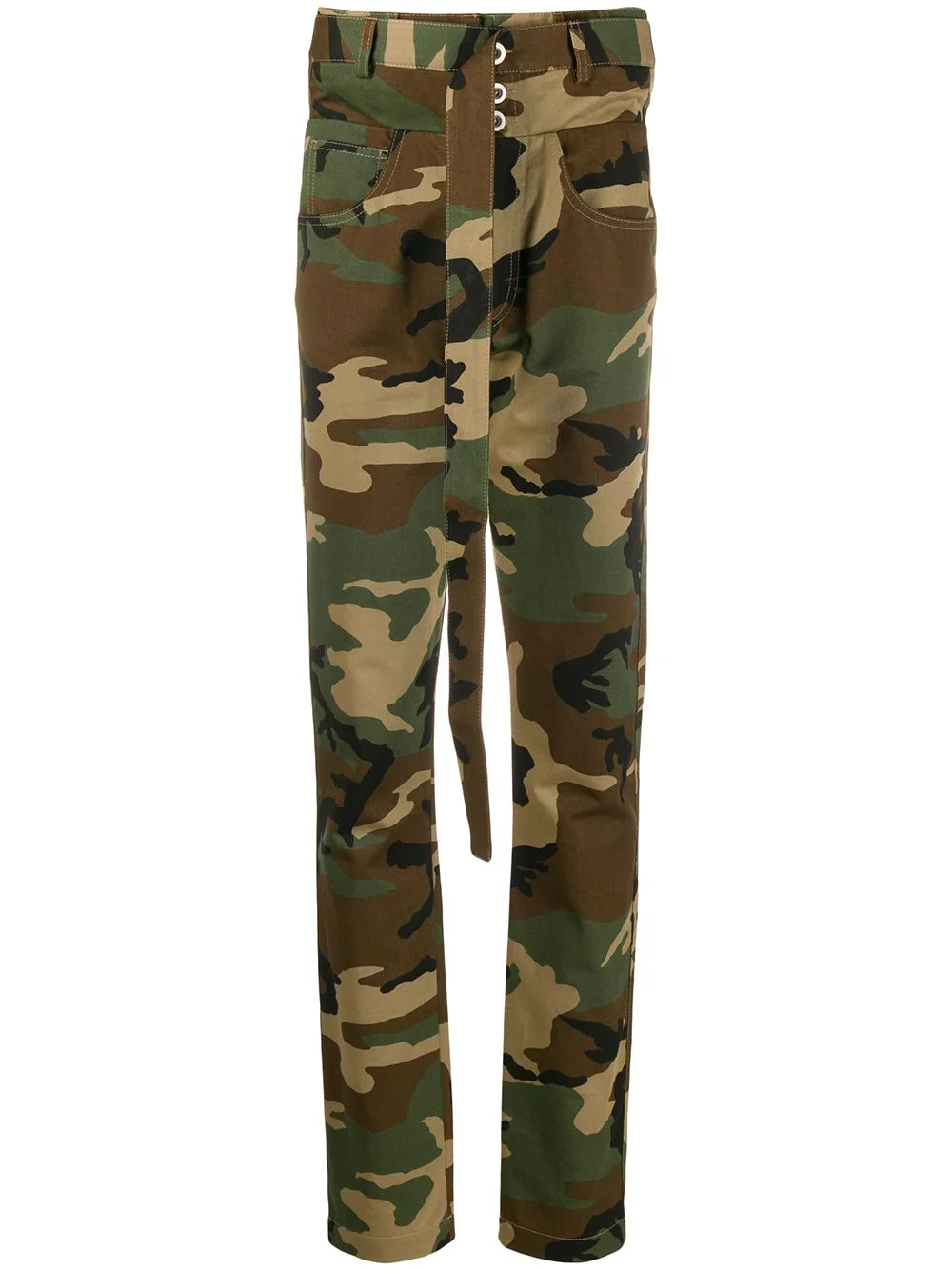 belted camouflage trousers - 1