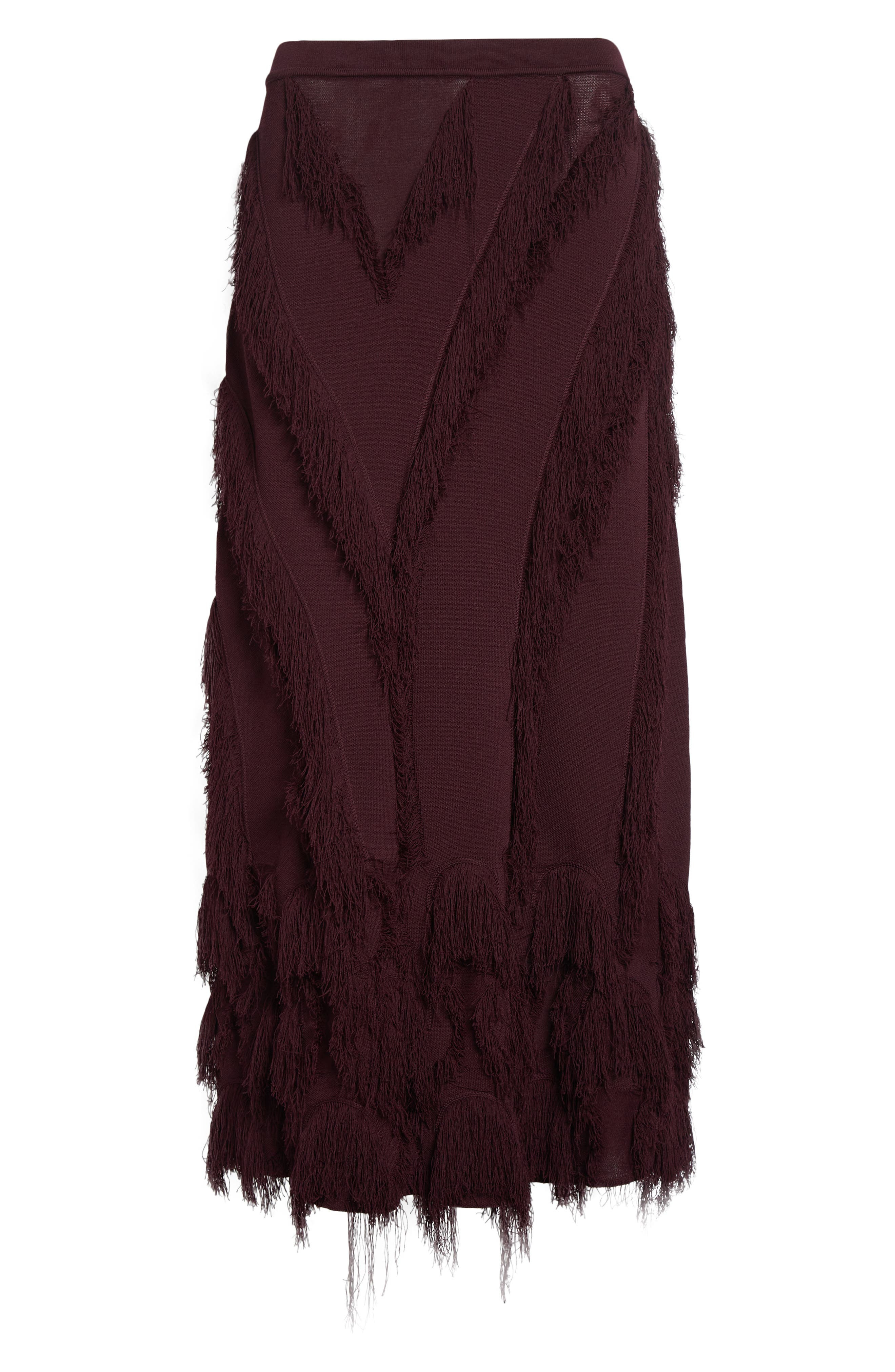 Ulla Johnson Astri Fringe Detail Knit Maxi Skirt in Mahogany at Nordstrom - 5