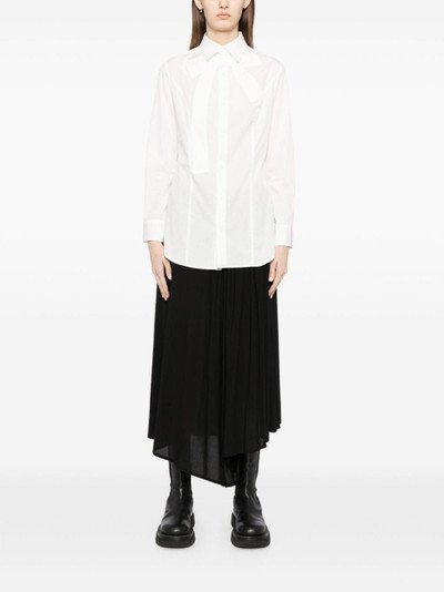 Yohji Yamamoto bow-detail cotton shirt outlook