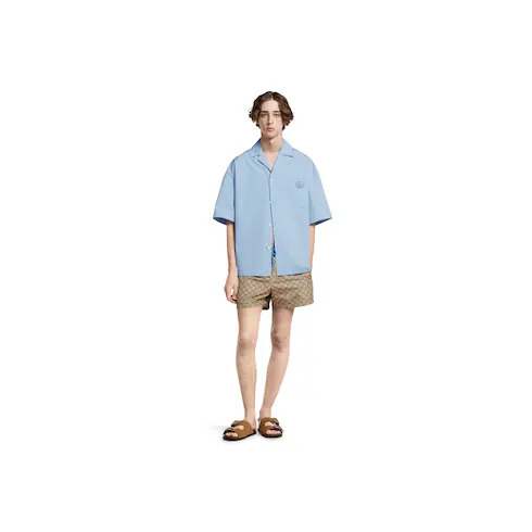 Printed technical poplin swim shorts - 2