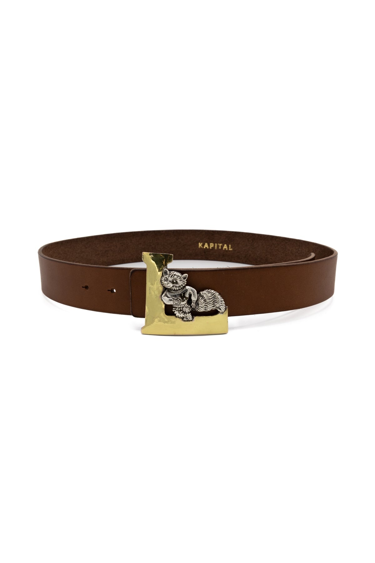 Leather LAUNDRY RACOON Buckle Belt - 1