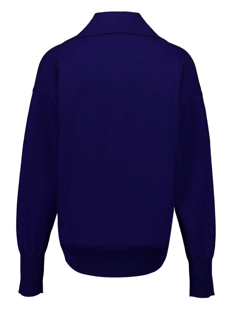 polo V-neck cashmere knit top 3