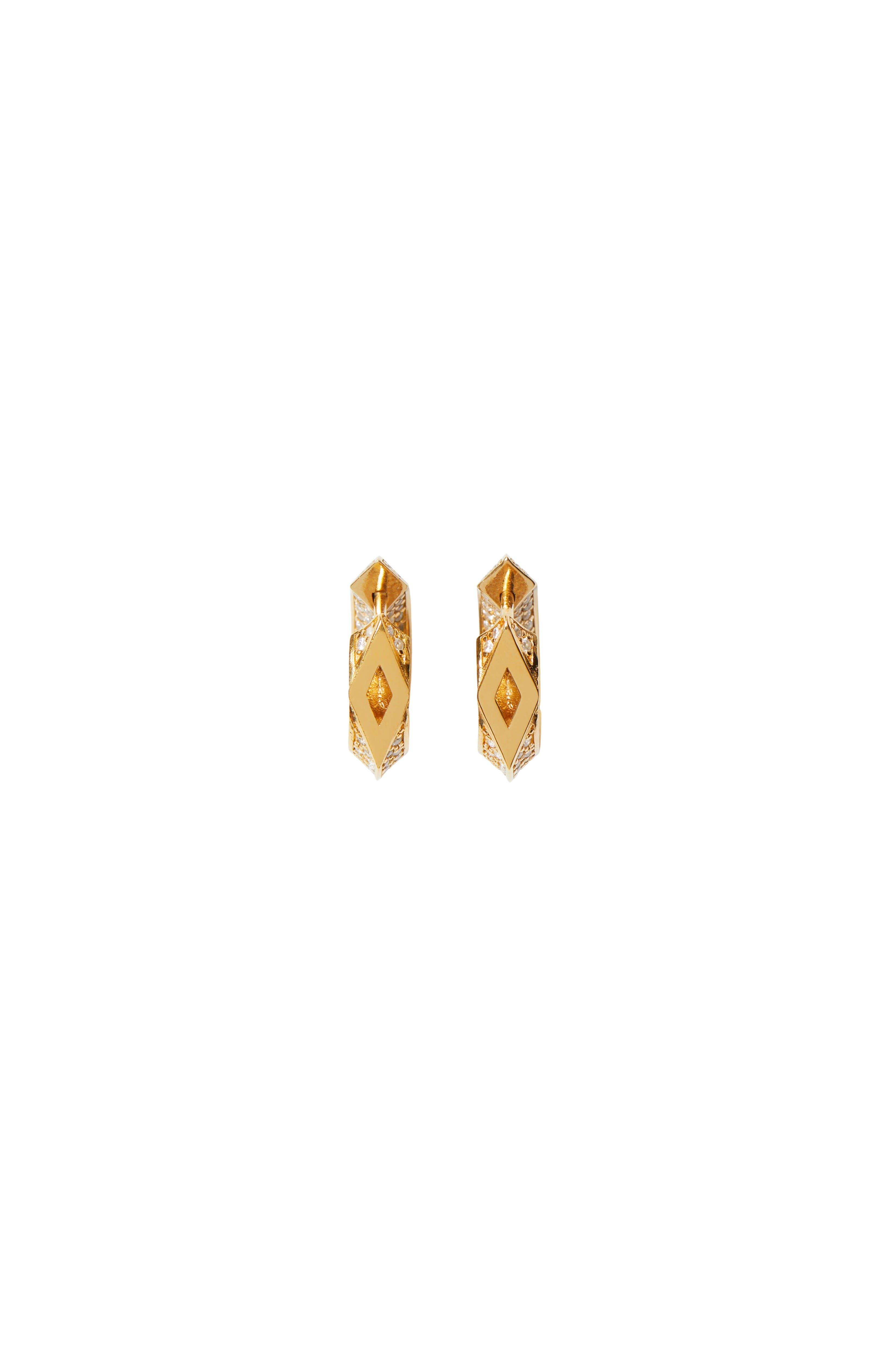 burberry Hollow Pavé Hoop Earrings in Gold/clear at Nordstrom - 2