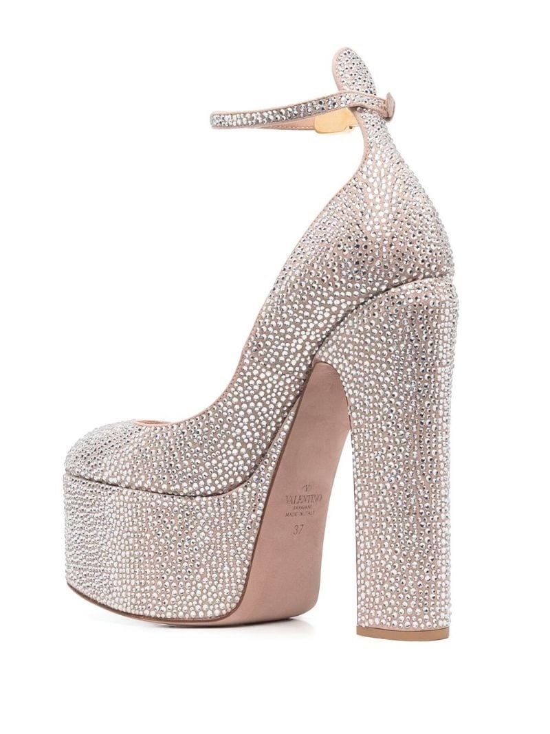 platform rhinestone pumps - 3