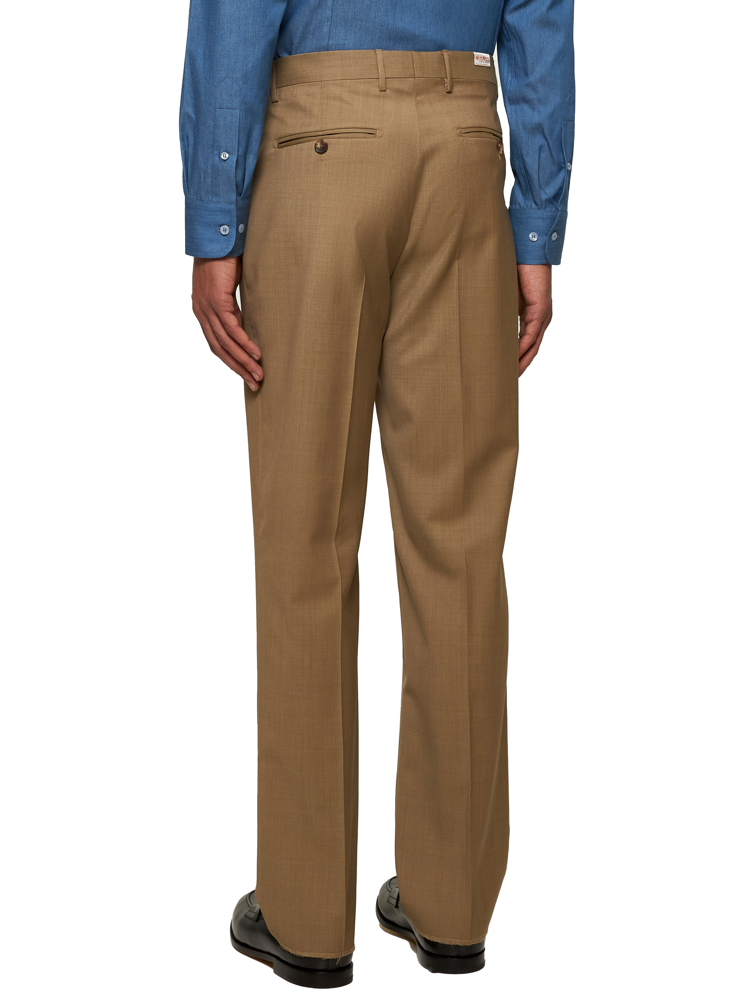 Etro Men Beige Wool One-Pleat Trousers - 4