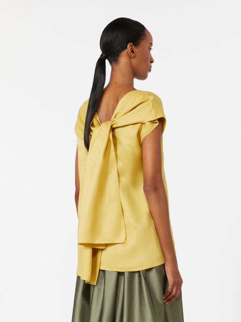 TALENTO Ramie canvas blouse - BRIGHT YELLOW 4