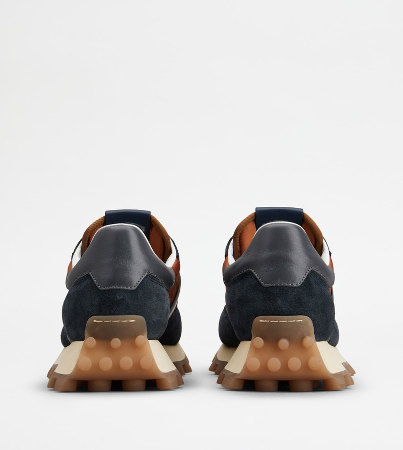 TOD'S 1T SNEAKERS IN SUEDE AND FABRIC - ORANGE, BLUE 3