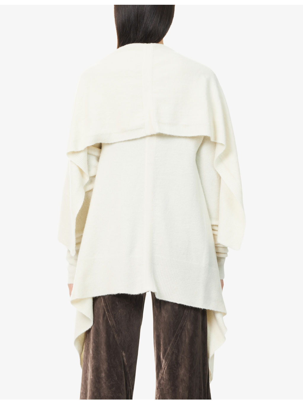 Hooded Medium Wrap Knitted Cardigan - 4