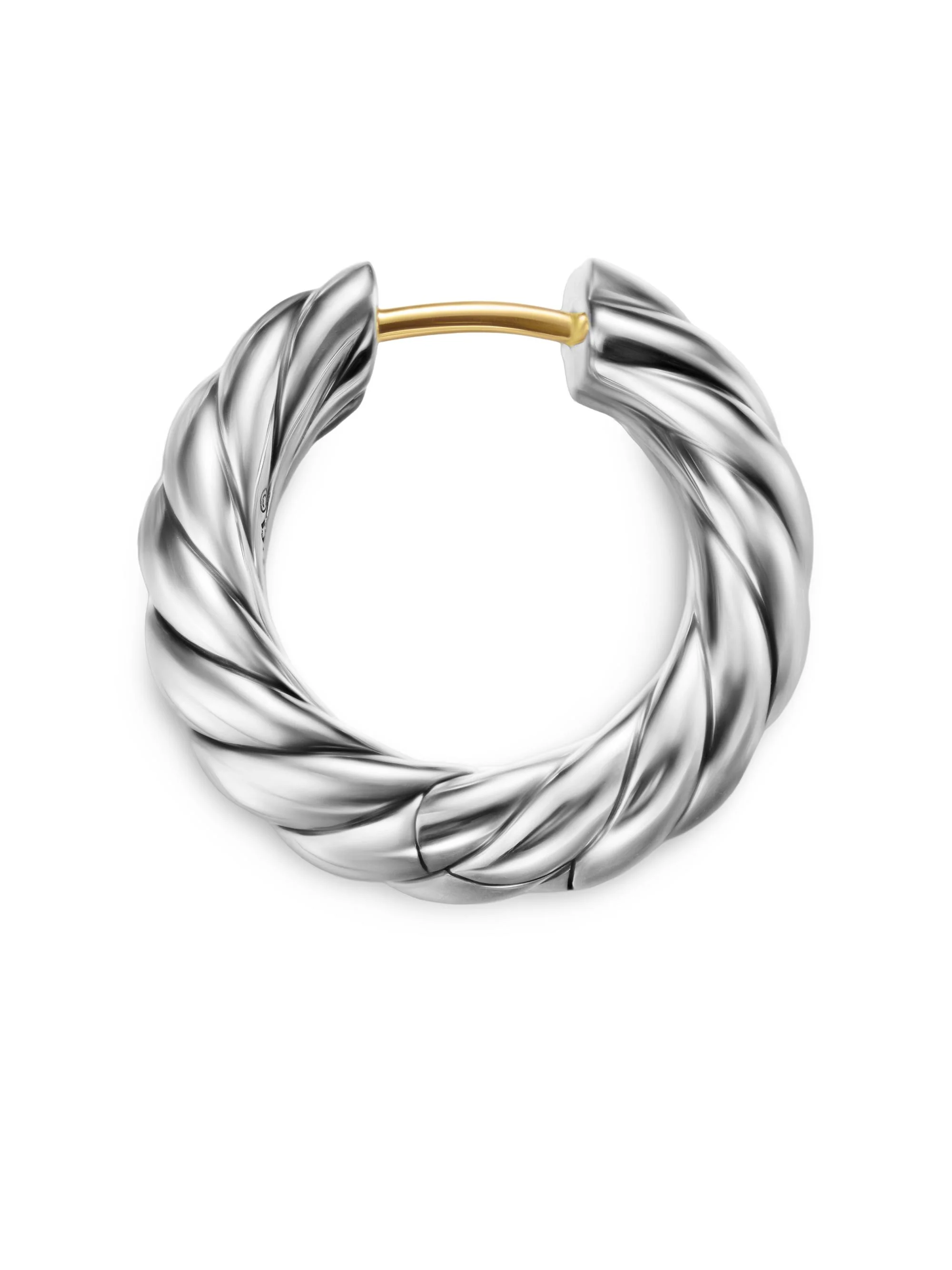Women's Sculpted Cable Hoop Earrings in Sterling Silver 18.6MM - Silver - 1