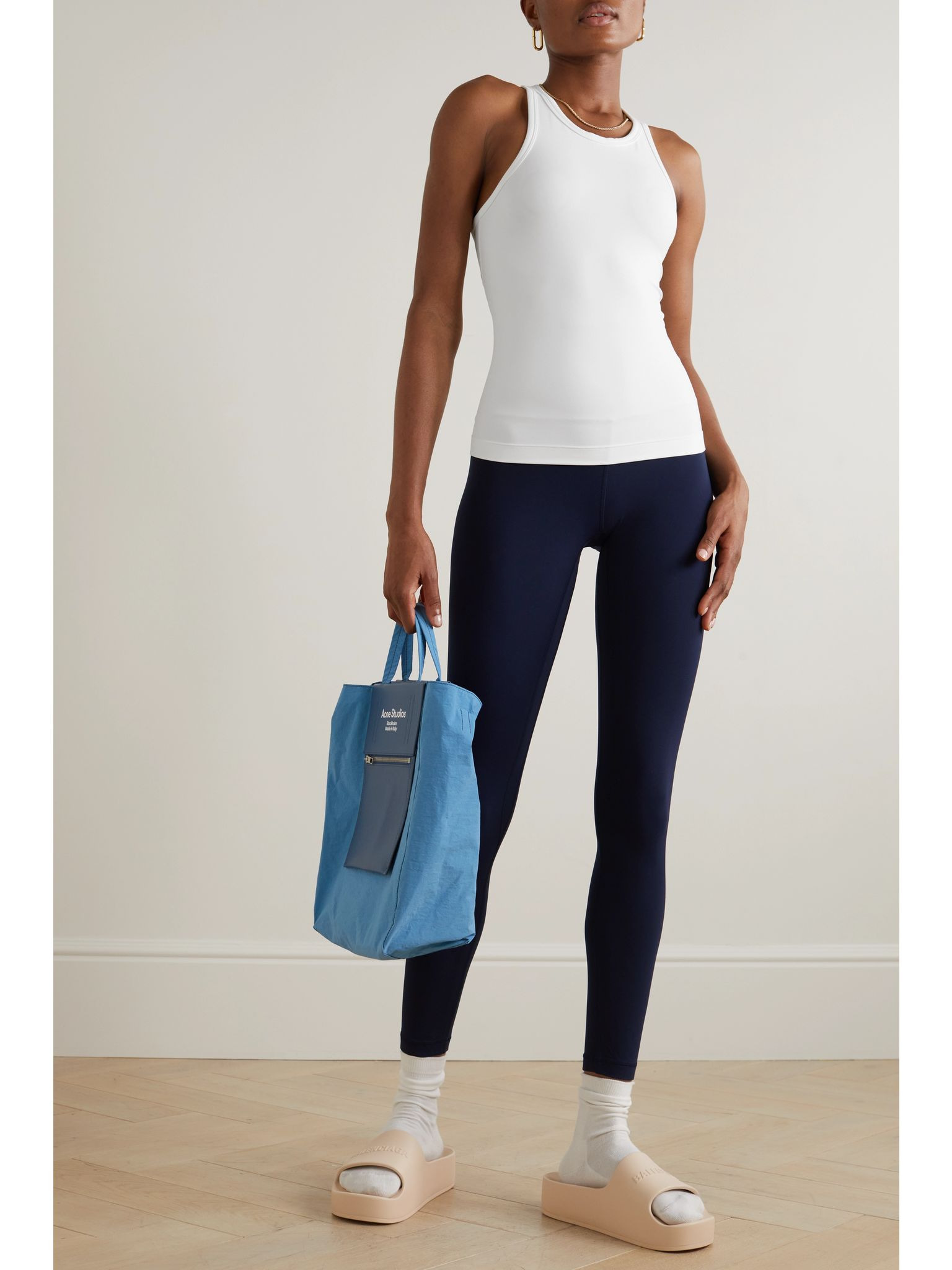 Align™ Waist-Length Racerback Nulu™ tank White - 5