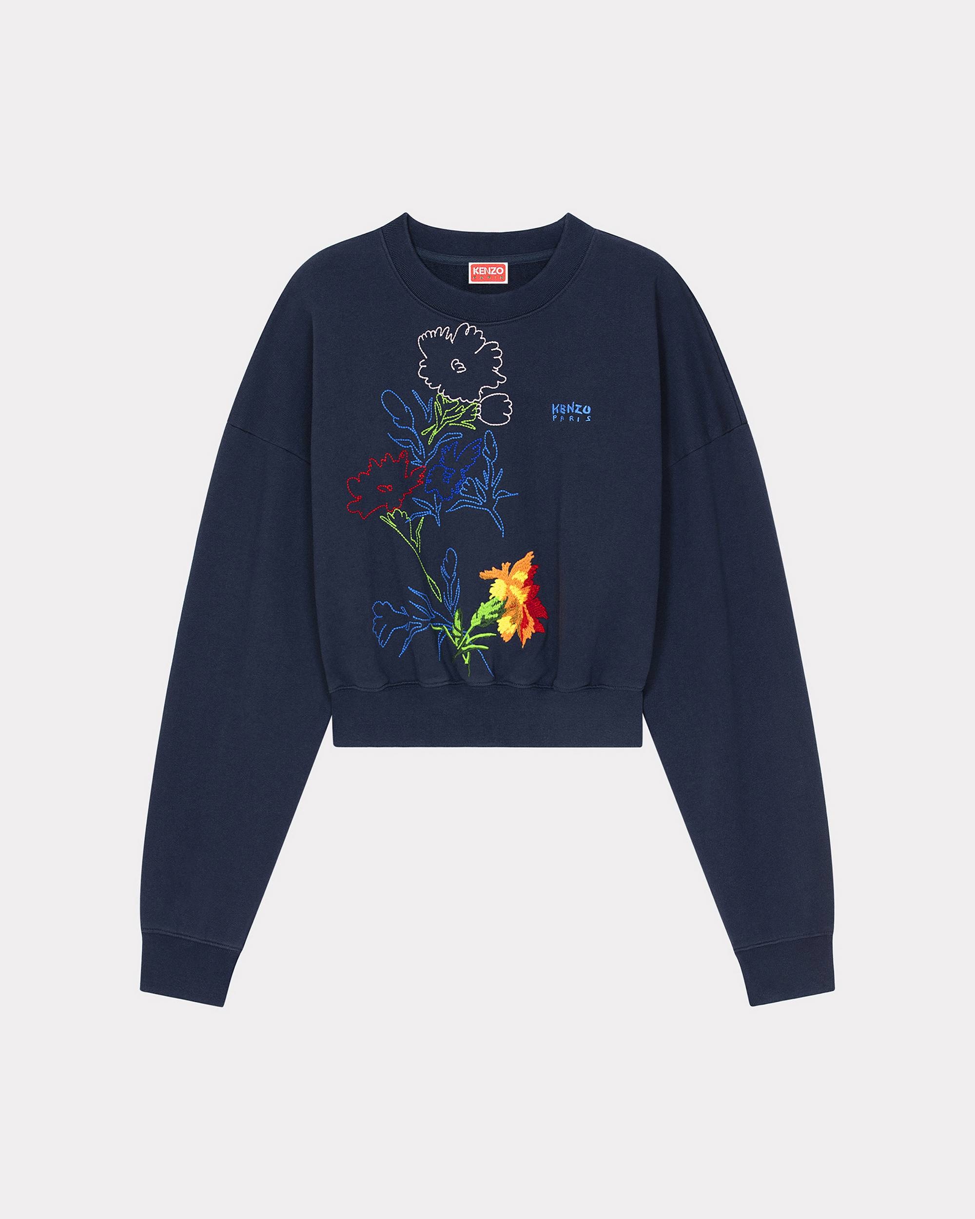 'KENZO Drawn Flowers' embroidered sweatshirt - 1