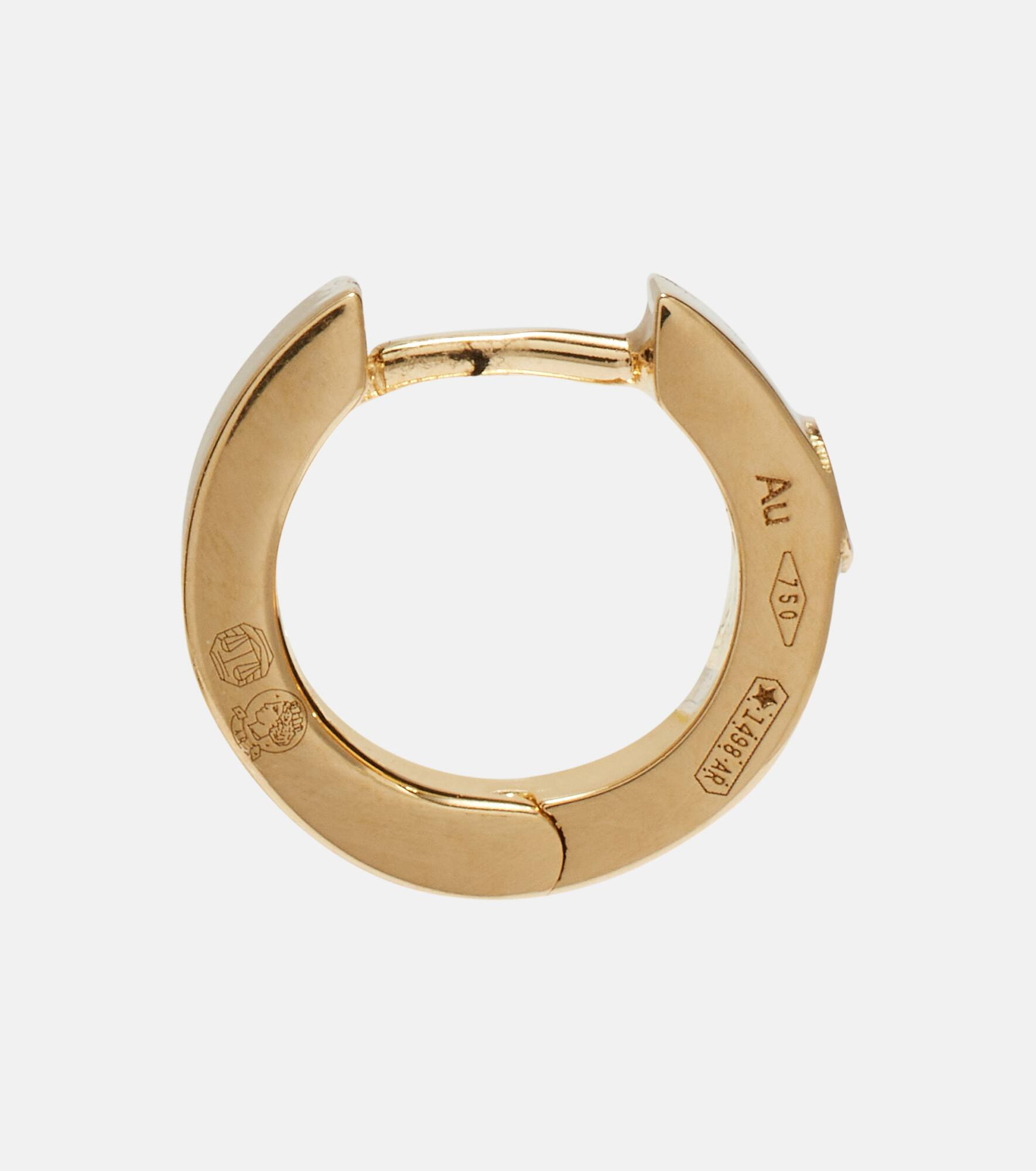 18kt gold hoop earrings with diamond - 2