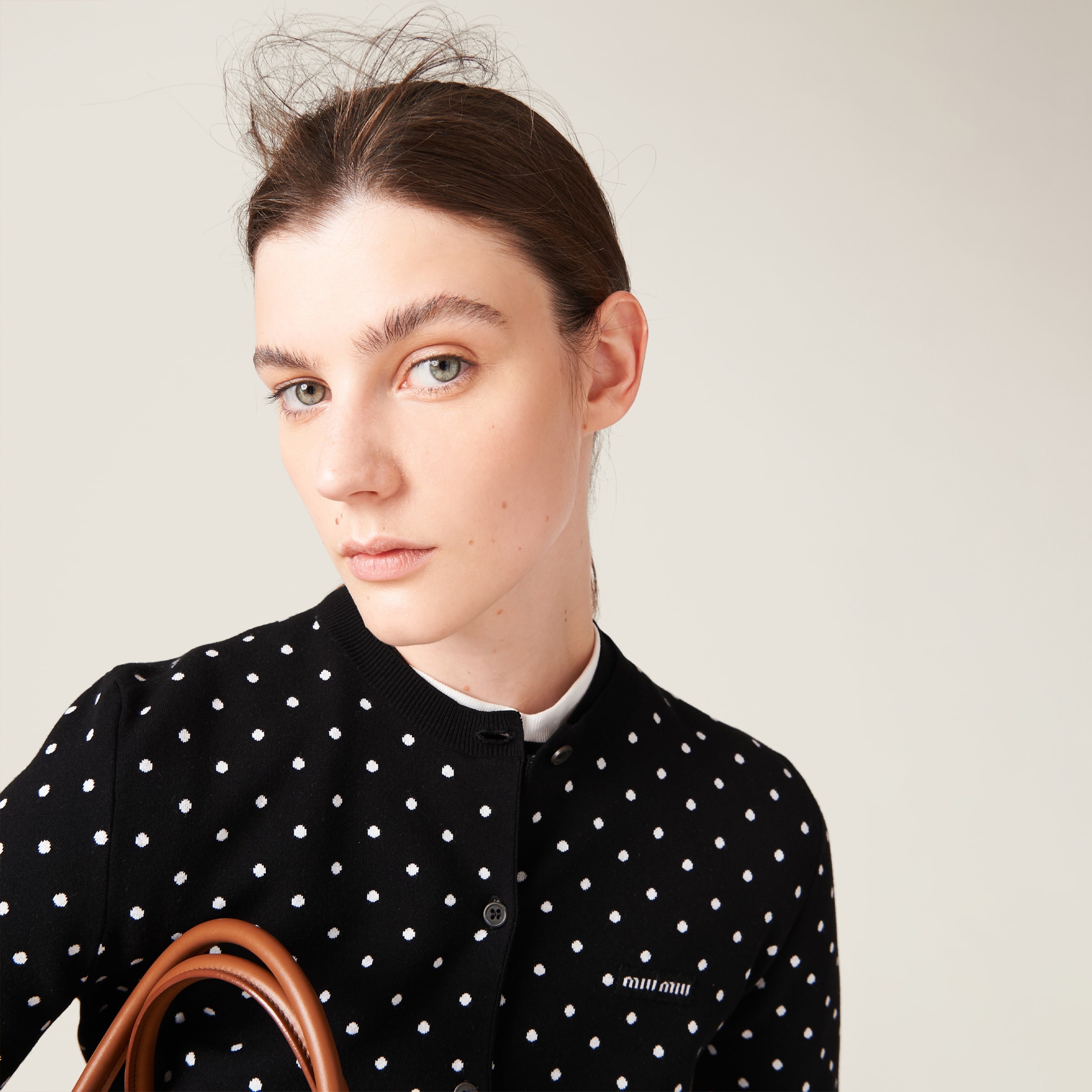 Polka-dot viscose cardigan - 4