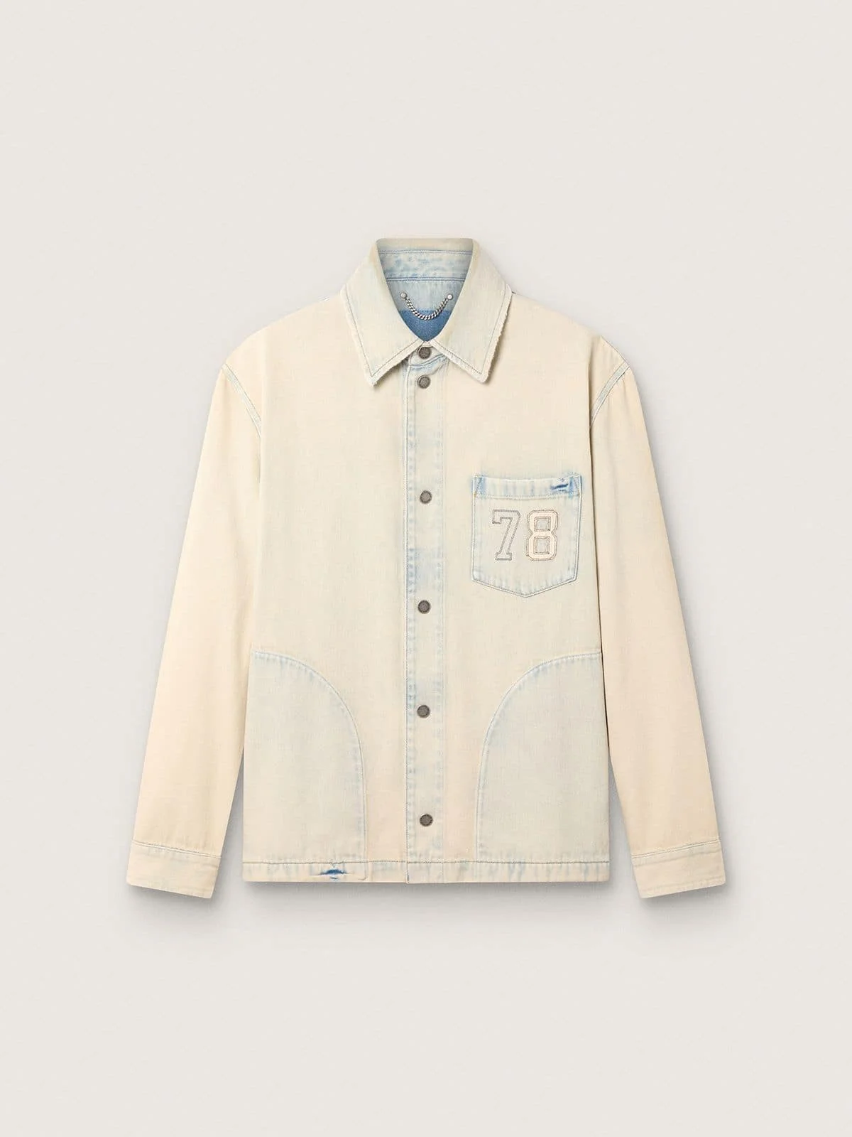Men's work jacket in light sand-colored denim - 1