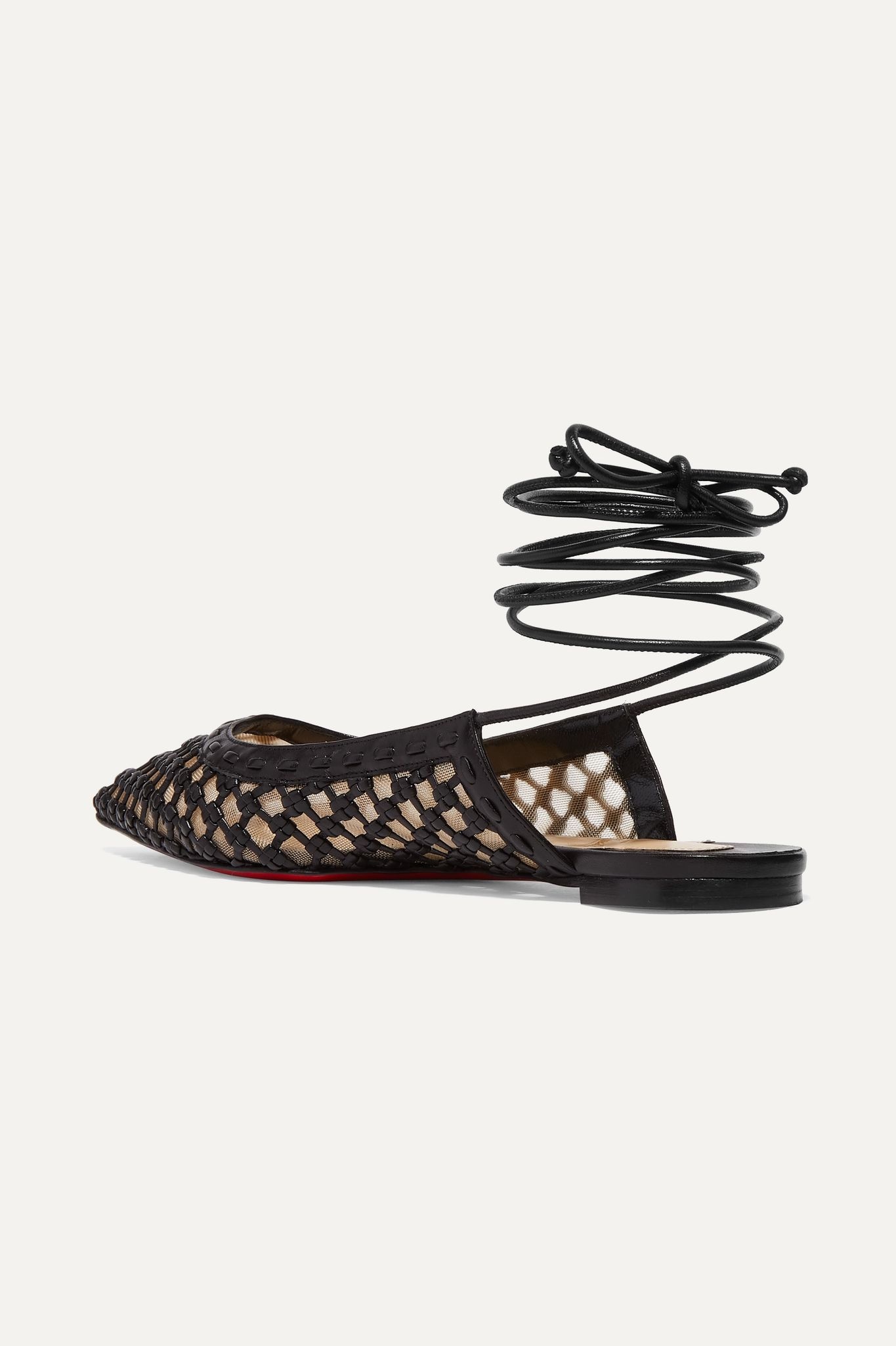 Cage and Curry woven leather and mesh point-toe flats  - 4