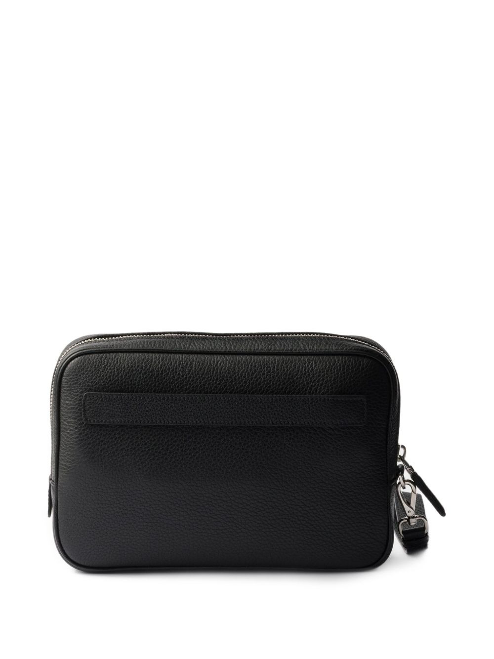 leather triangle logo clutch - 2