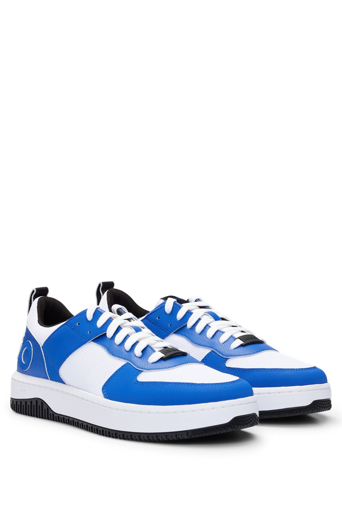MIXED-MATERIAL TRAINERS WITH RAISED-LOGO BACKTAB - 2