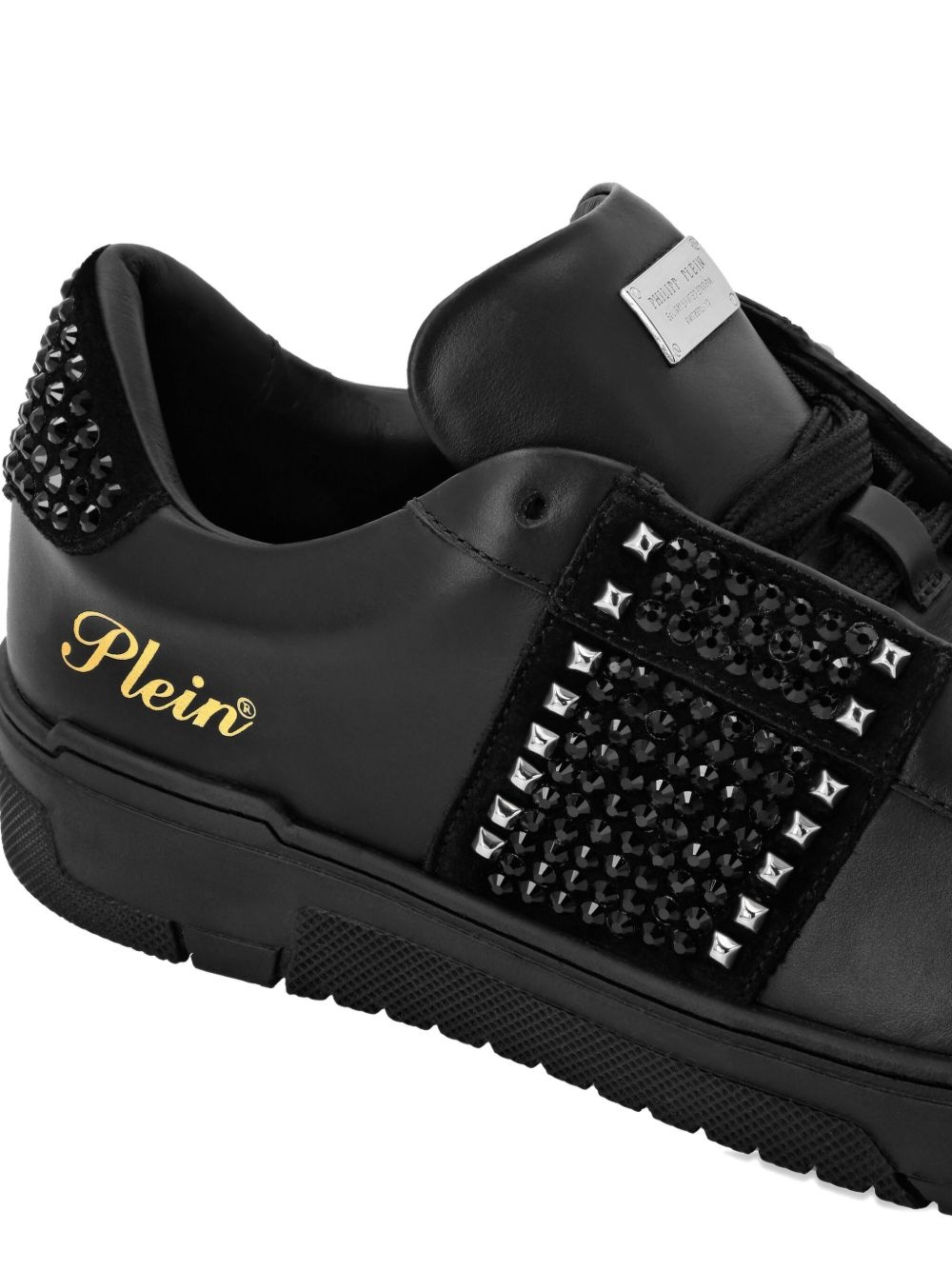 Strass Studs leather sneakers - 4