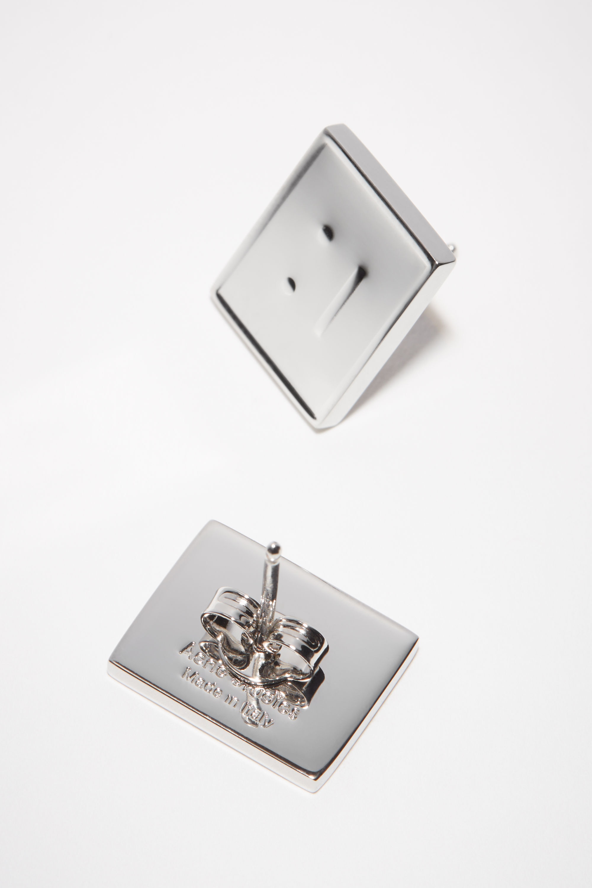 Face logo earrings - Silver - 4