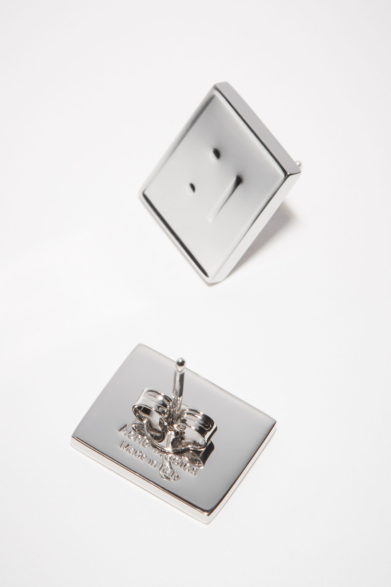 Face logo earrings - Silver 4