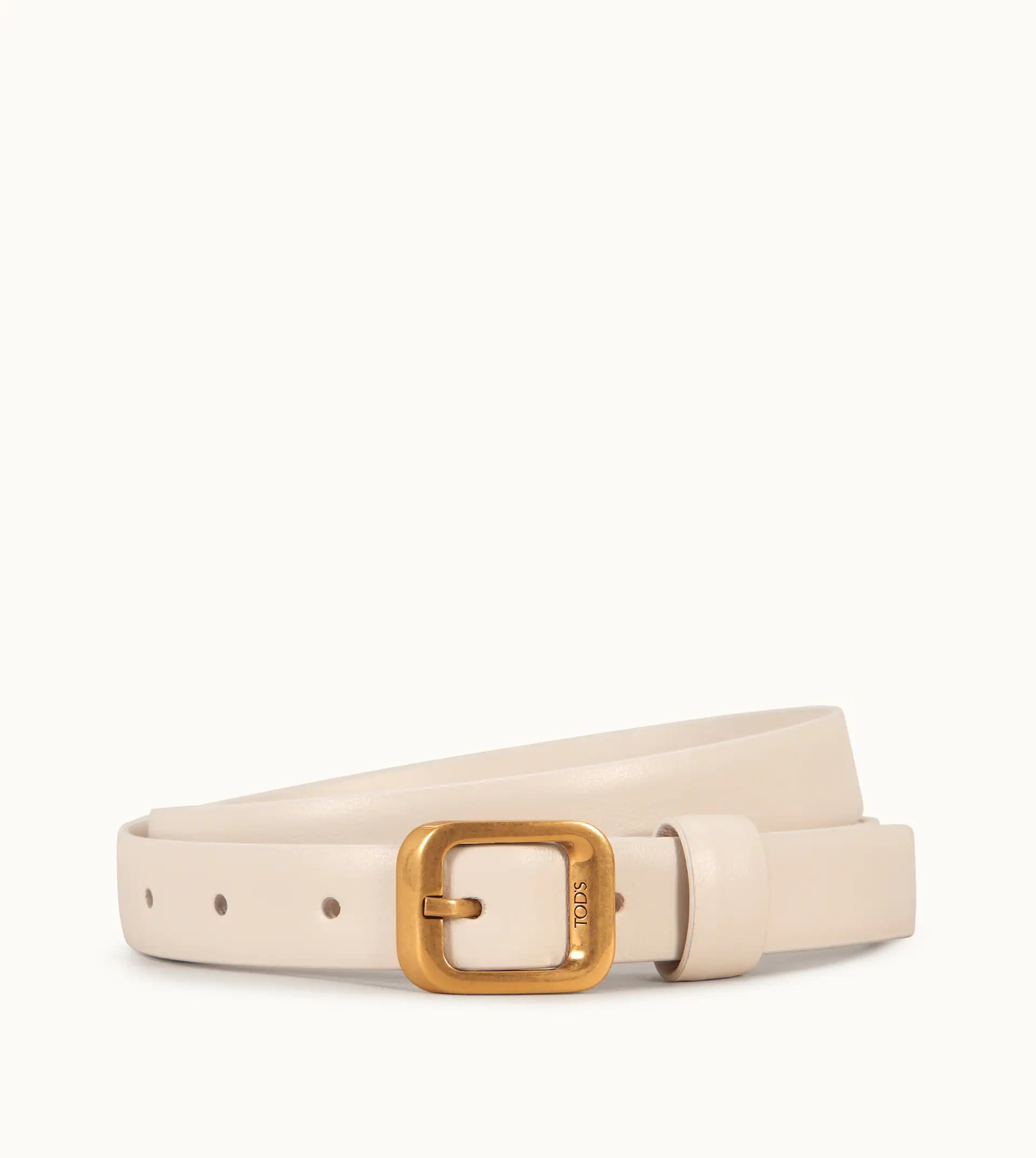 BELT IN LEATHER - WHITE - 1