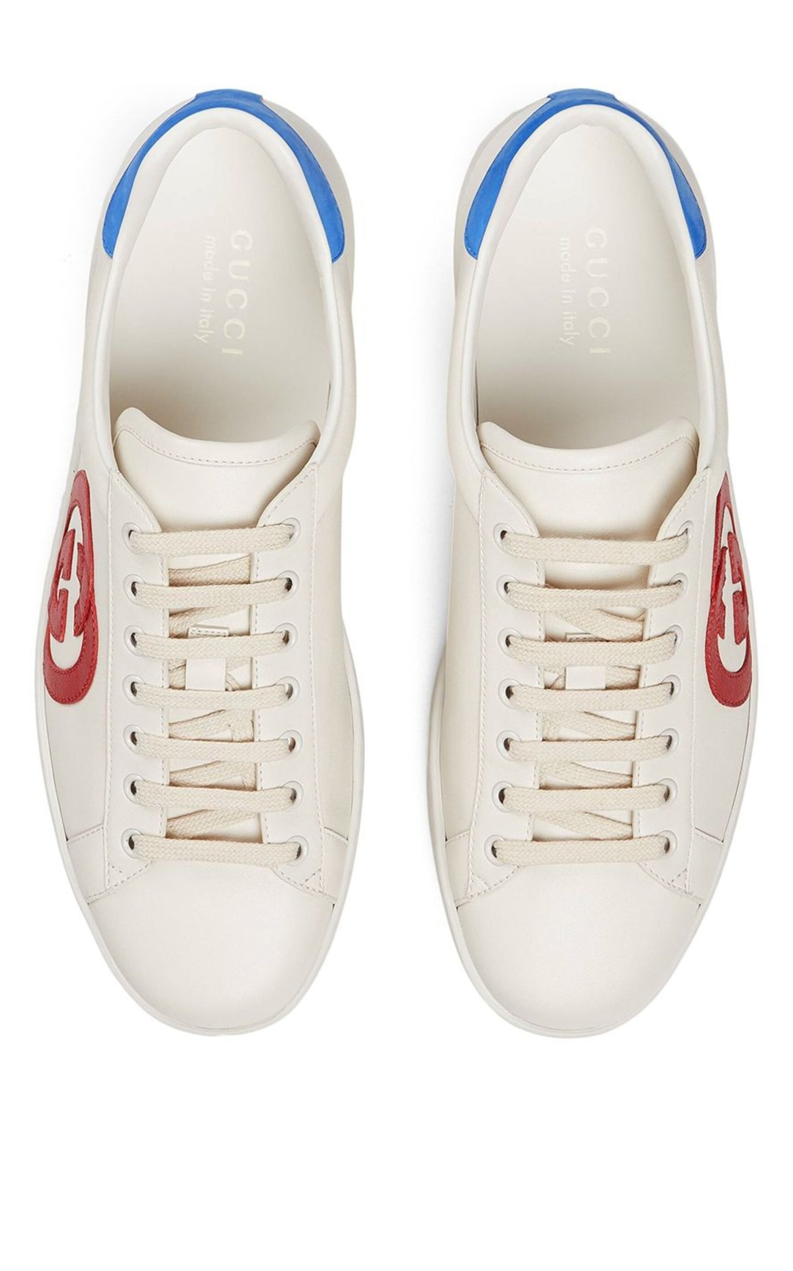 White GG Ace Leather Sneakers - 5