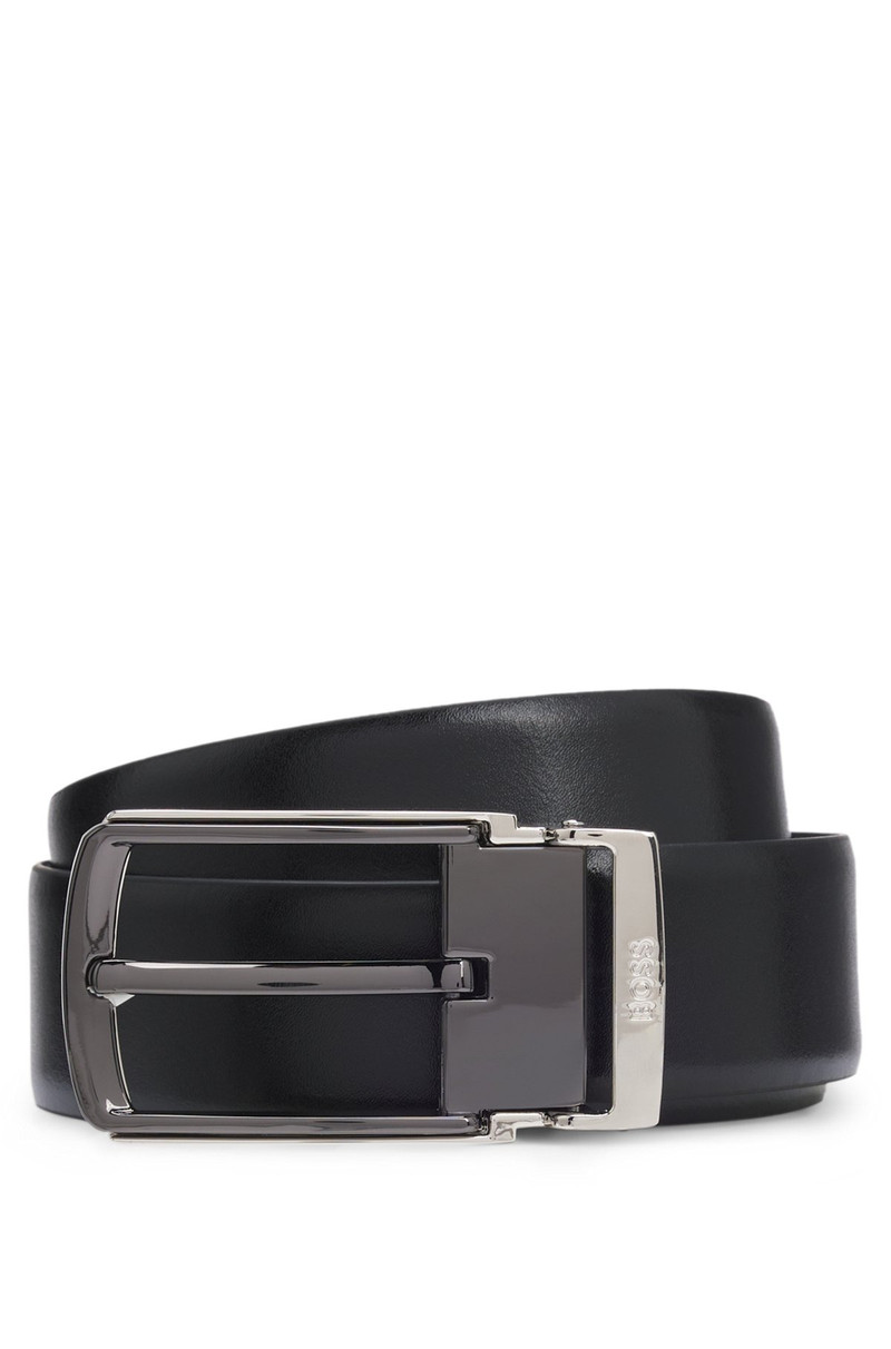 REVERSIBLE LEATHER BELT WITH SMOOTH AND TEXTURED FINISHES 1