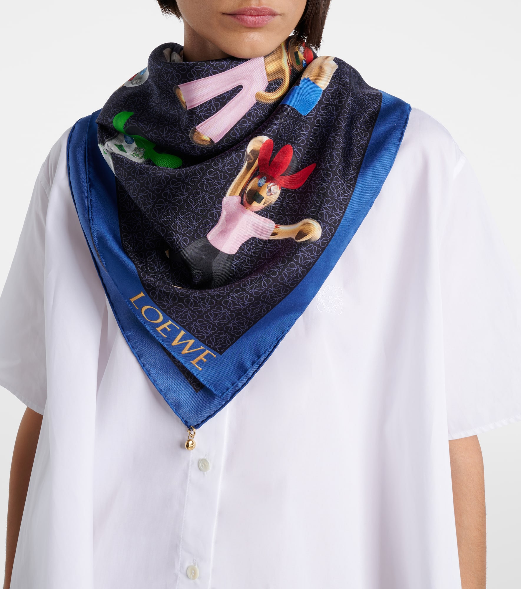 Logo silk twill scarf - 2