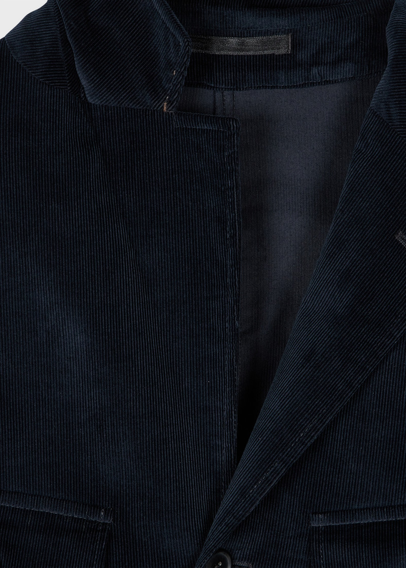 Paul Smith Navy Corduroy Patch-Pocket Blazer outlook