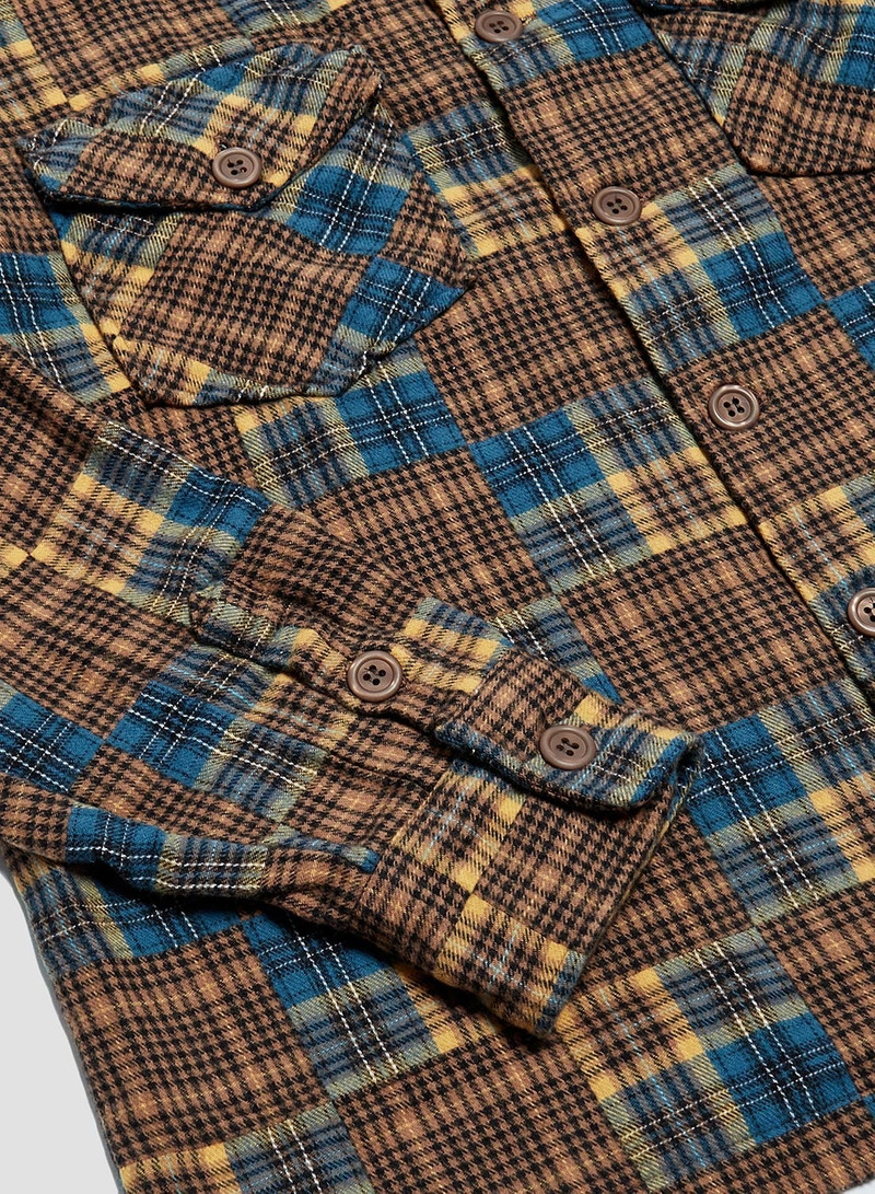 Nigel Cabourn Overshirt with Cape in Gold Check outlook