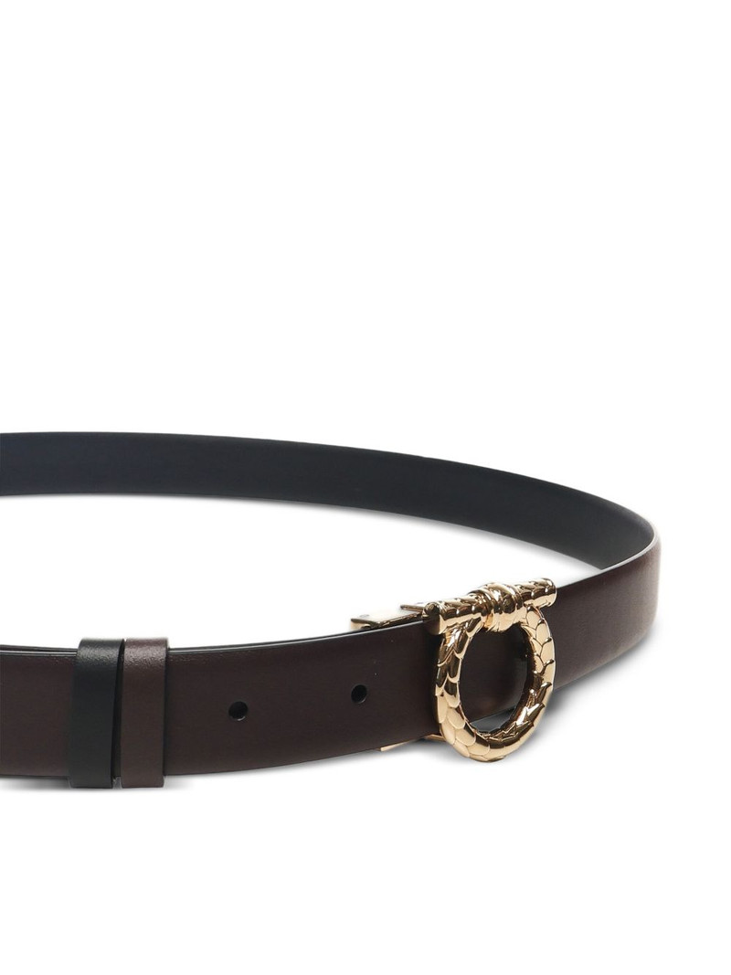 FERRAGAMO Gancini-buckle leather belt outlook