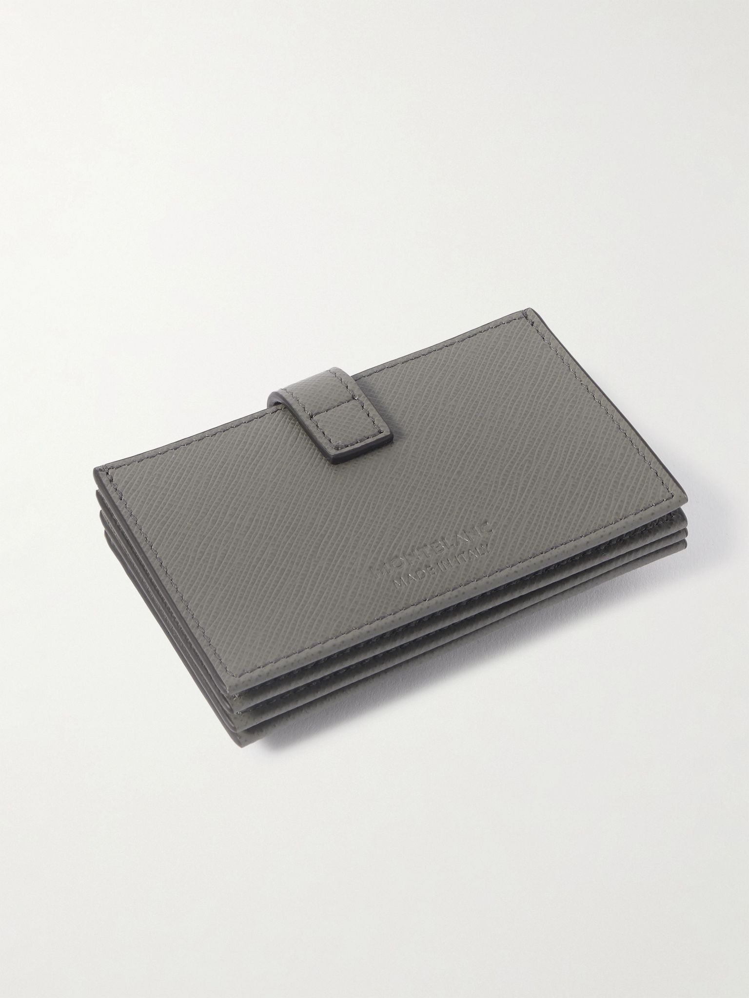 Sartorial Cross-Grain Leather Accordion Cardholder Gray - 2