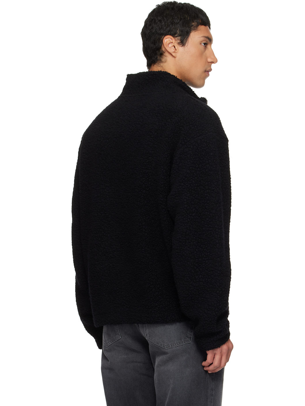 Black Common Half Zip Sweater - 3