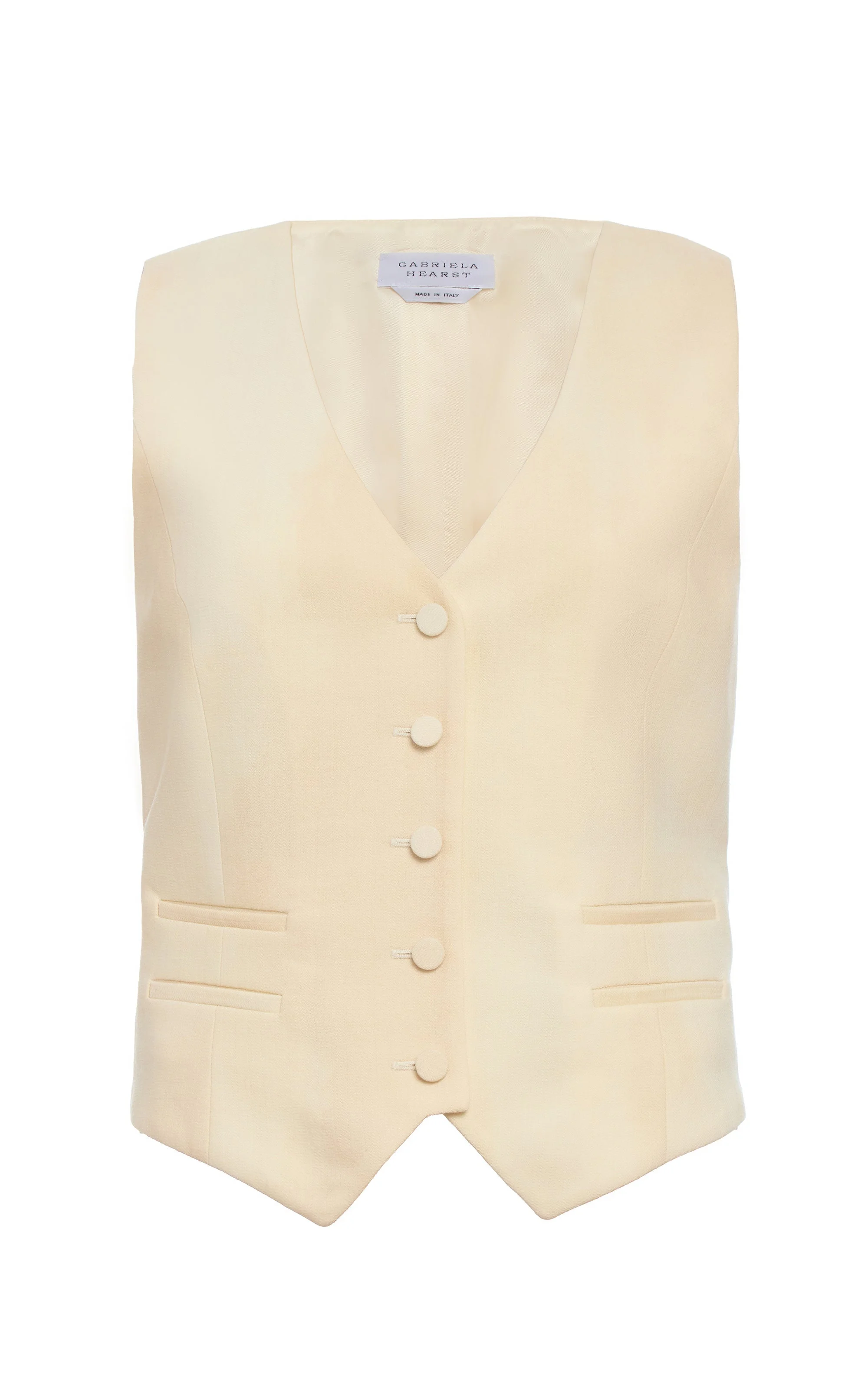 Coleridge Vest in Ivory Virgin Wool - 1