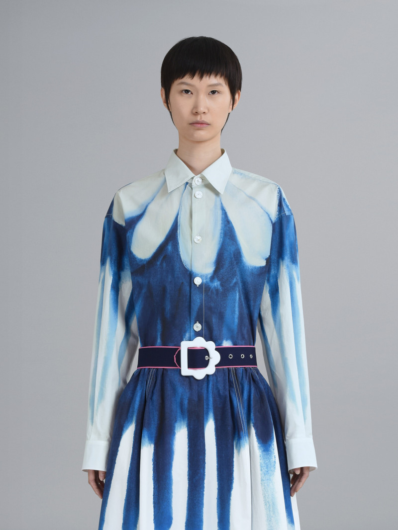 Marni BLUE AND PINK JACQUARD FLOWER BELT outlook