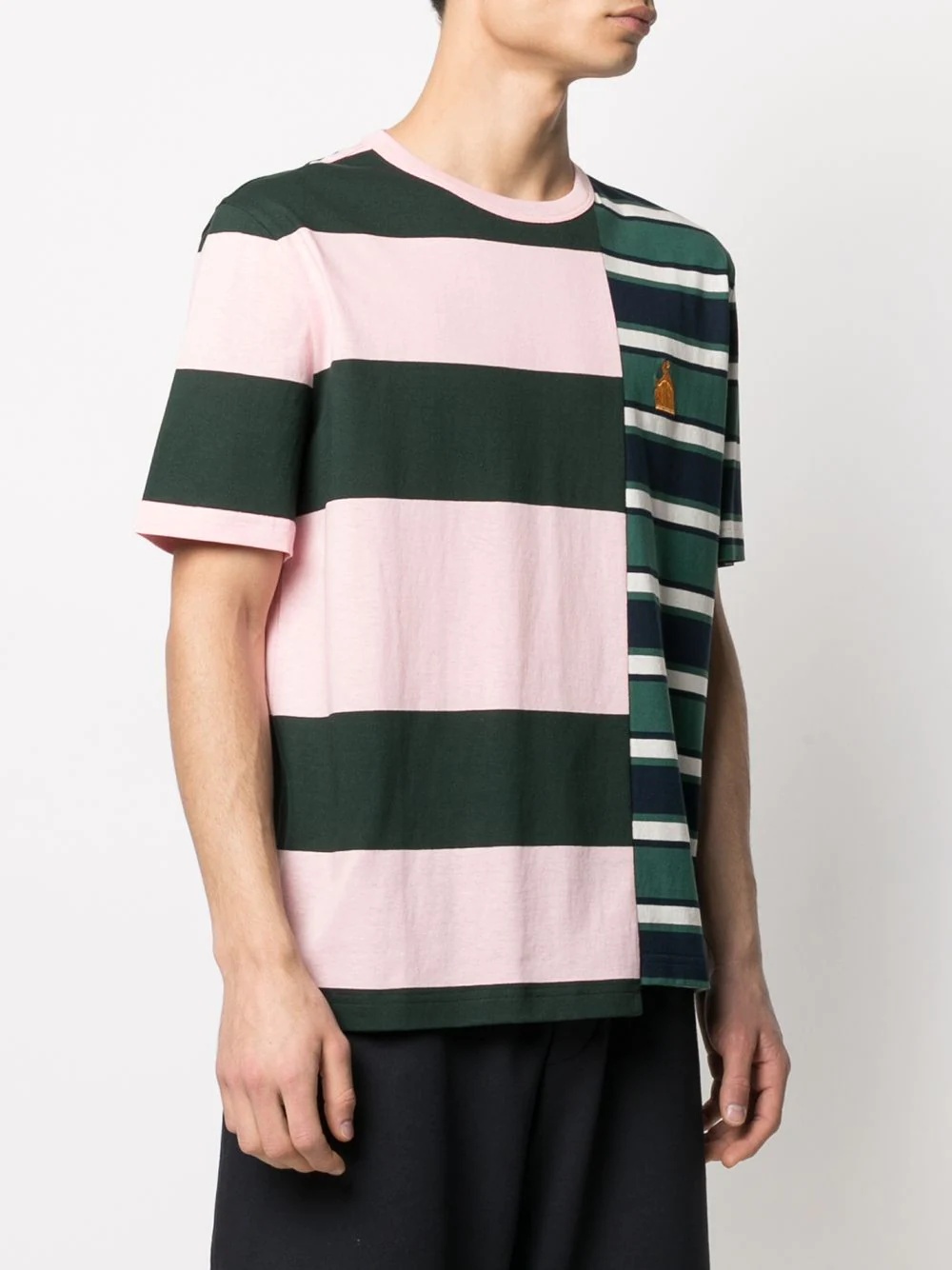 logo-embroidered striped T-shirt - 3