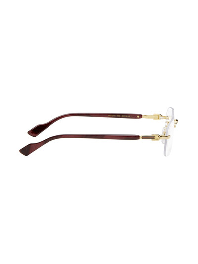 GUCCI Gold & Burgundy Rimless Glasses outlook