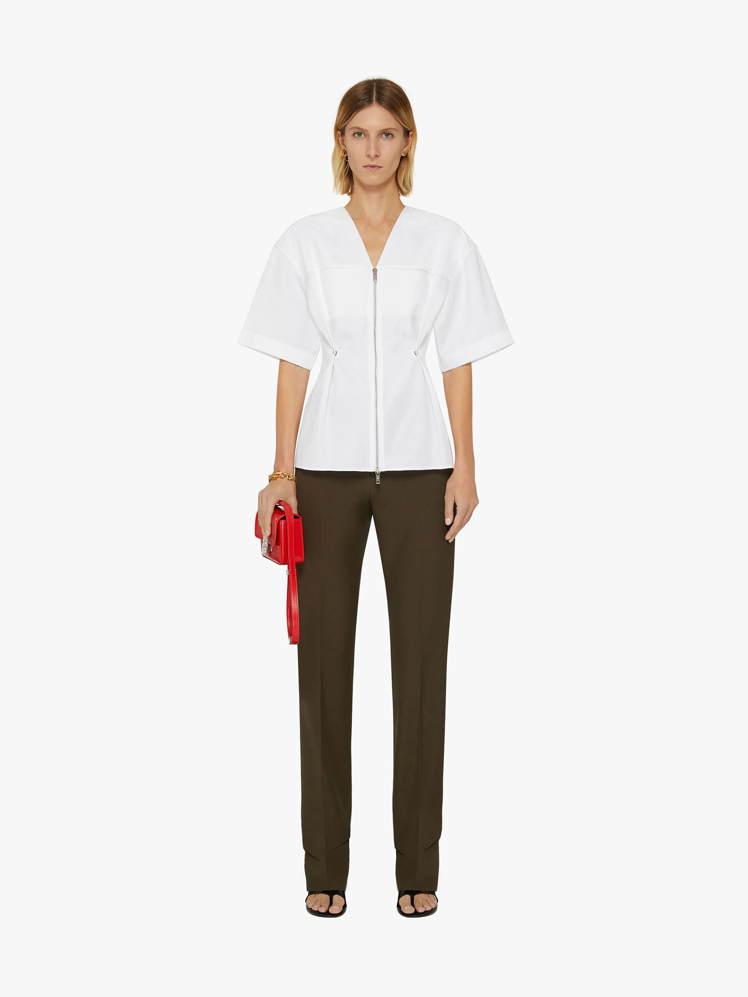 FITTED ZIPPED JACKET IN 4G JACQUARD - 2