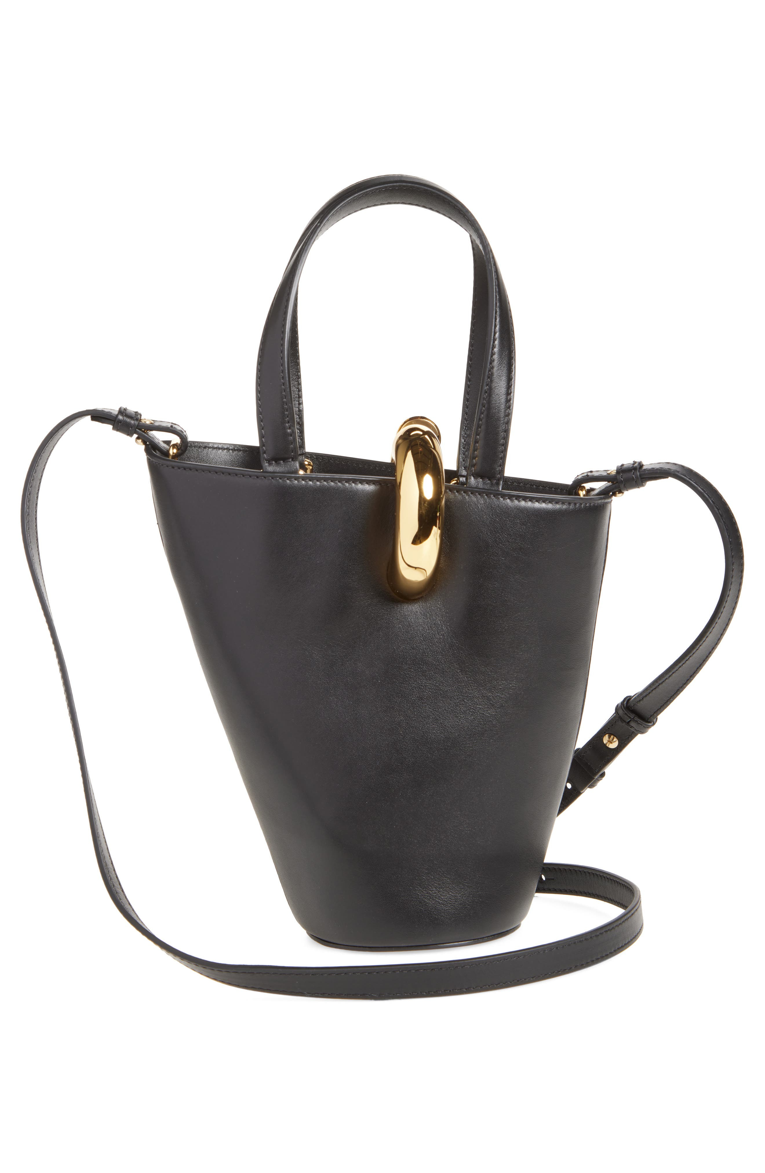 Jacquemus Le Petit Bambola Leather Bucket Bag in Black 990 at Nordstrom - 3