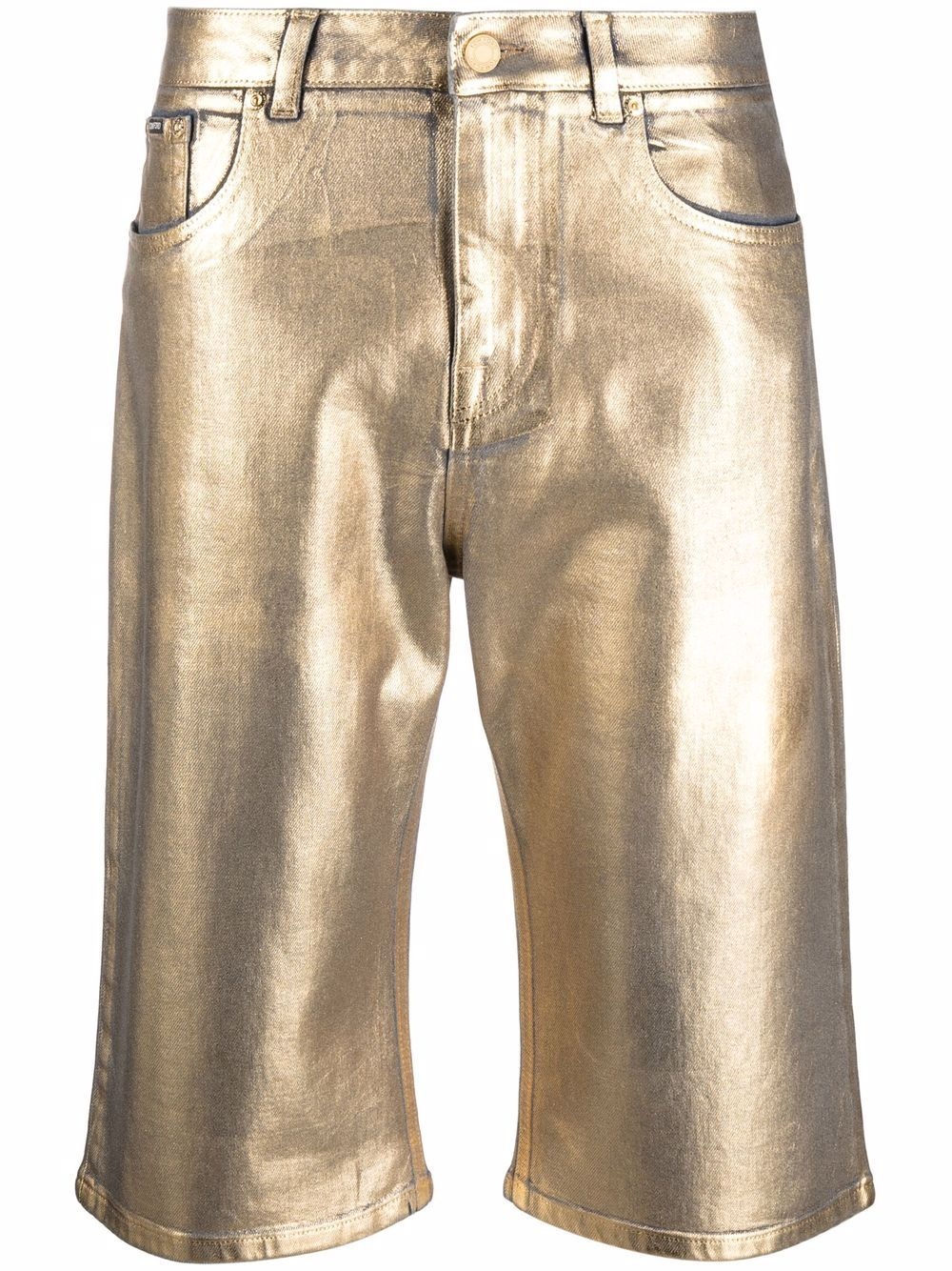 metallic knee-length shorts - 1