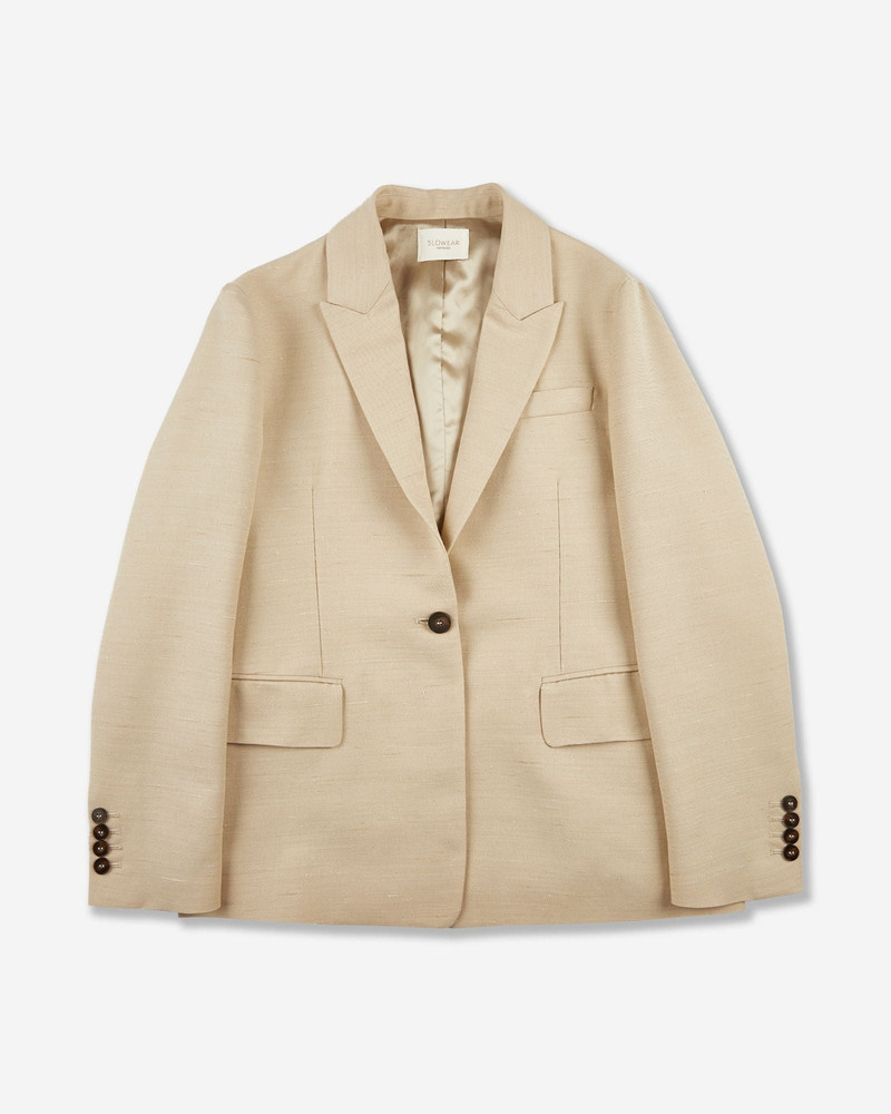Wide fit jacket in wool shantung 1