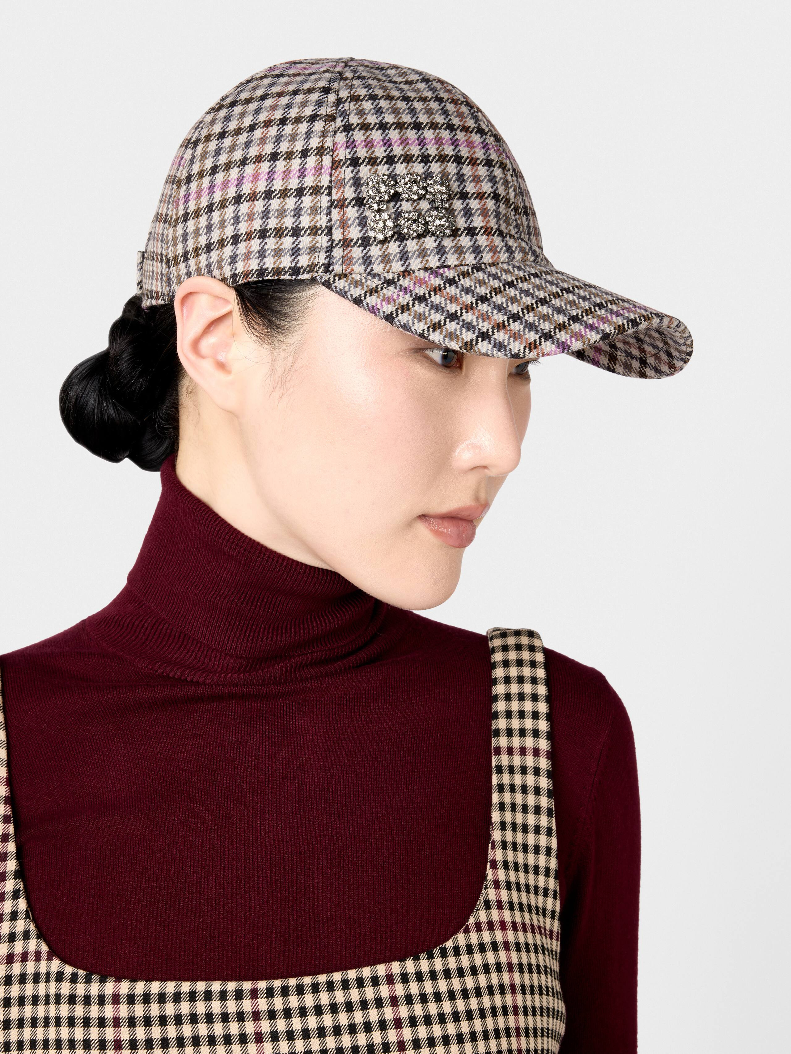 Efflorescence Baseball Cap in checks fabric - 5