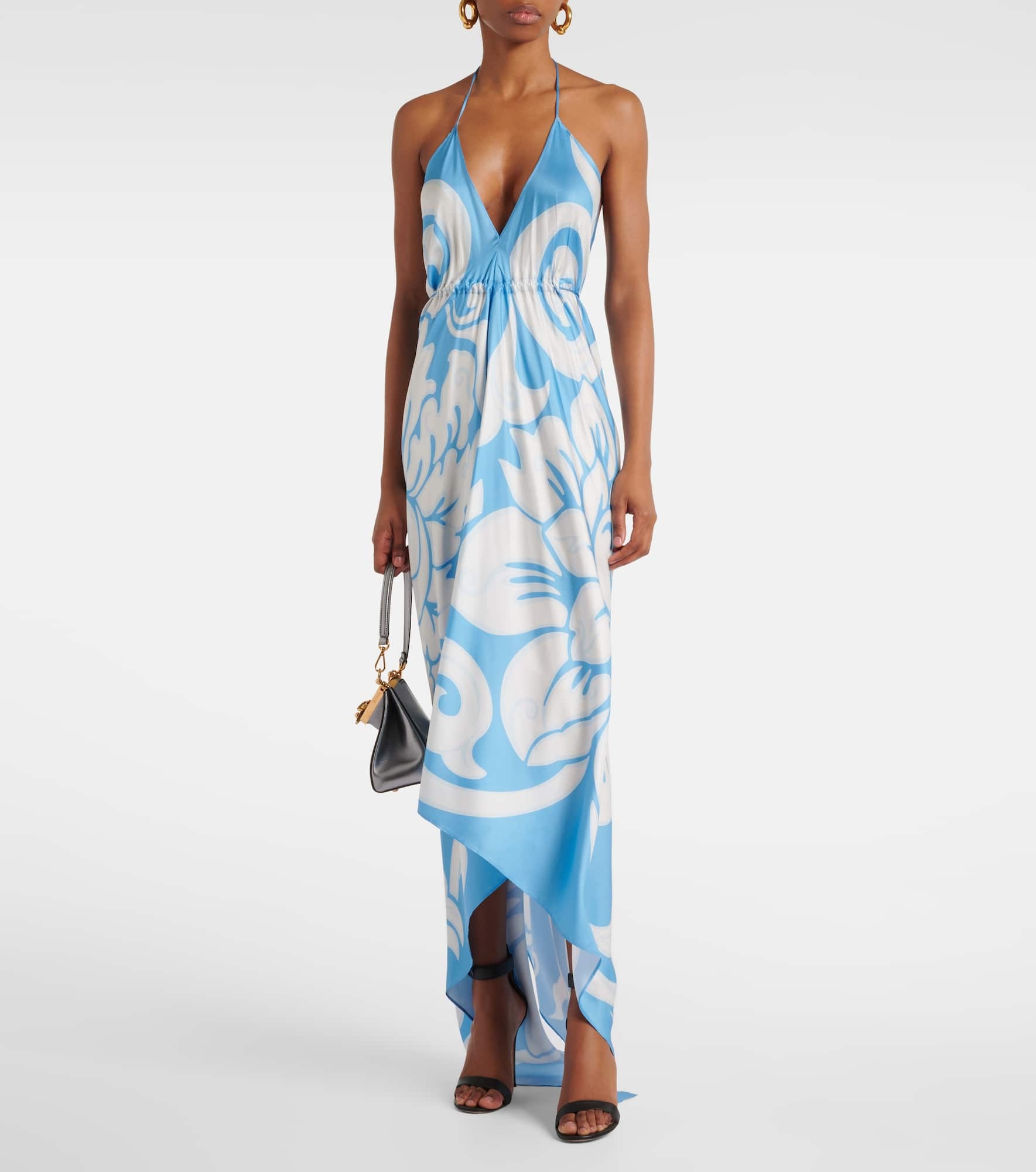 【Etro】プリントシルクツイルミディドレス Paisley maxi dress in white - Etro | Mytheresa